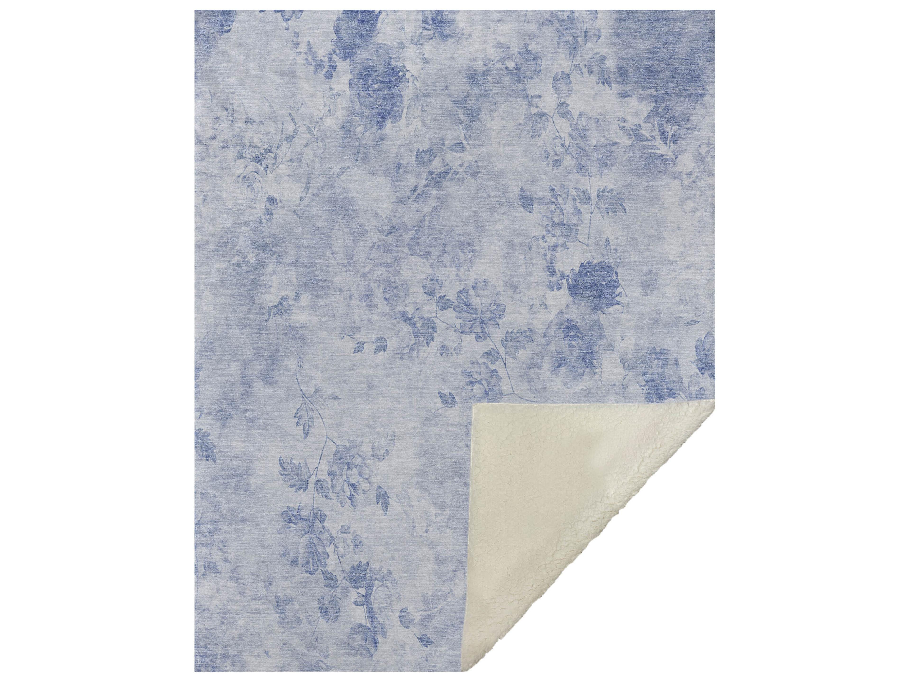 Dalyn Sherpa Blue Polyester Throw