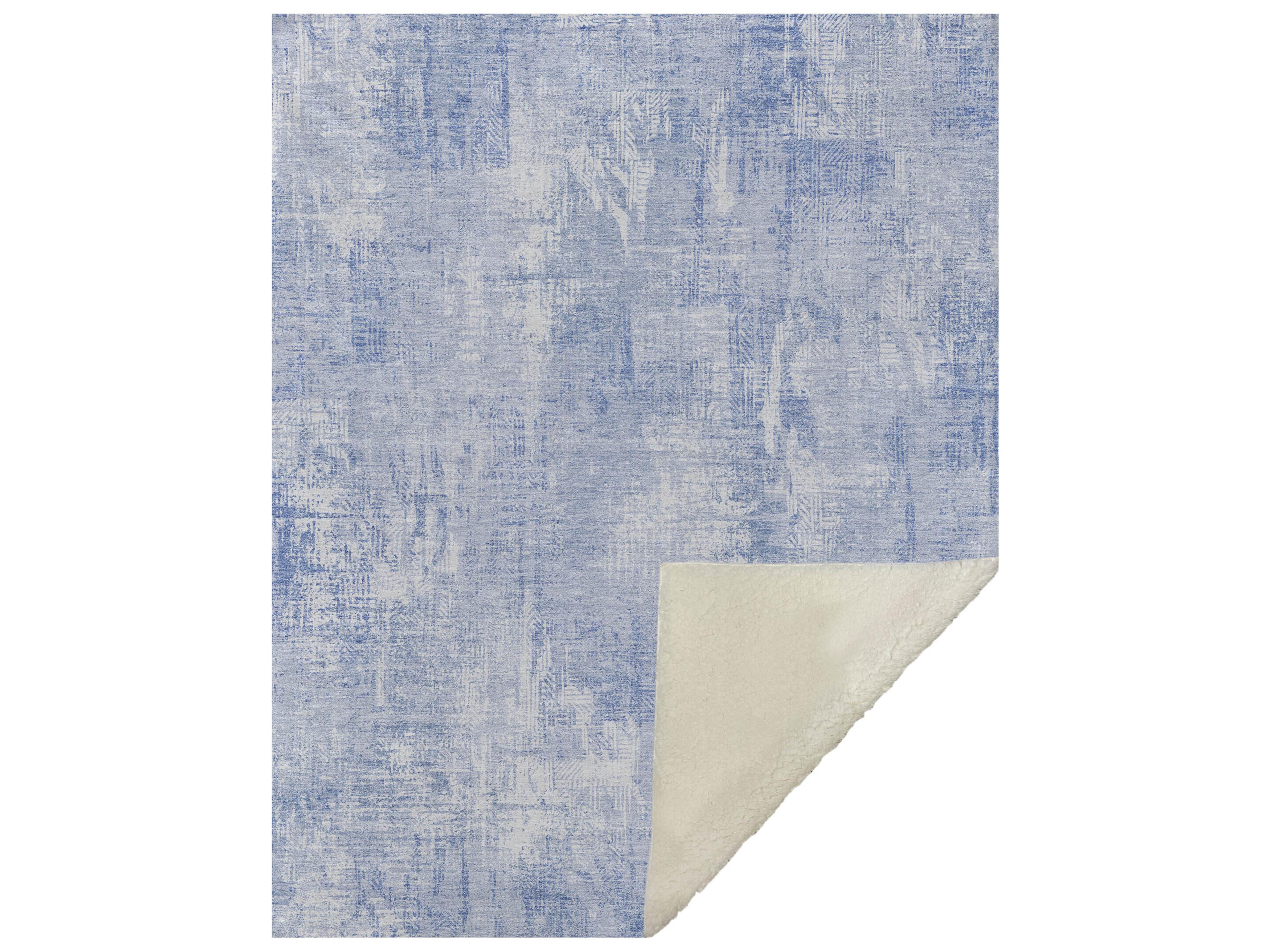 Sherpa Blue Polyester Throw