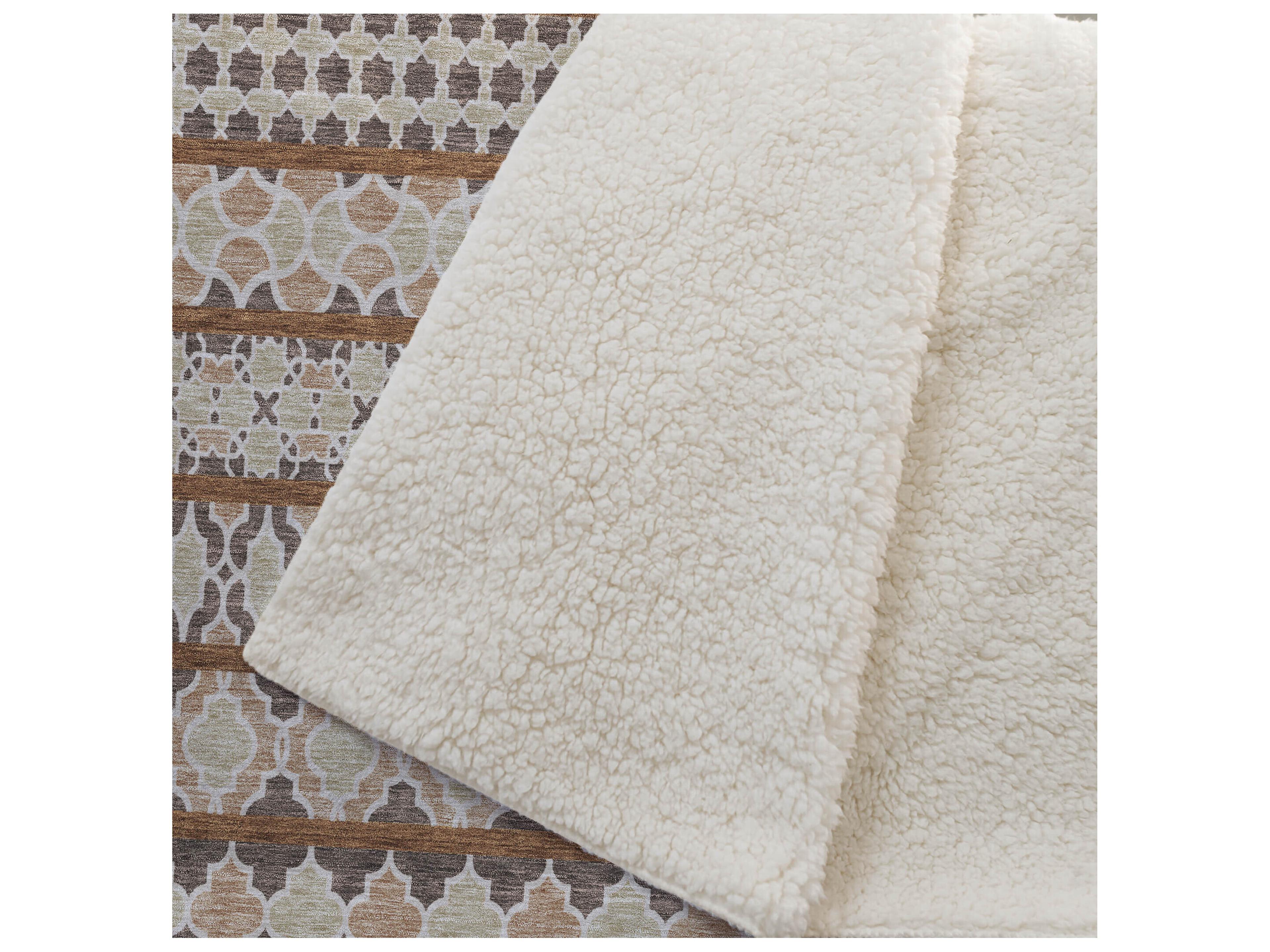 Dalyn Sherpa Brown Polyester Throw