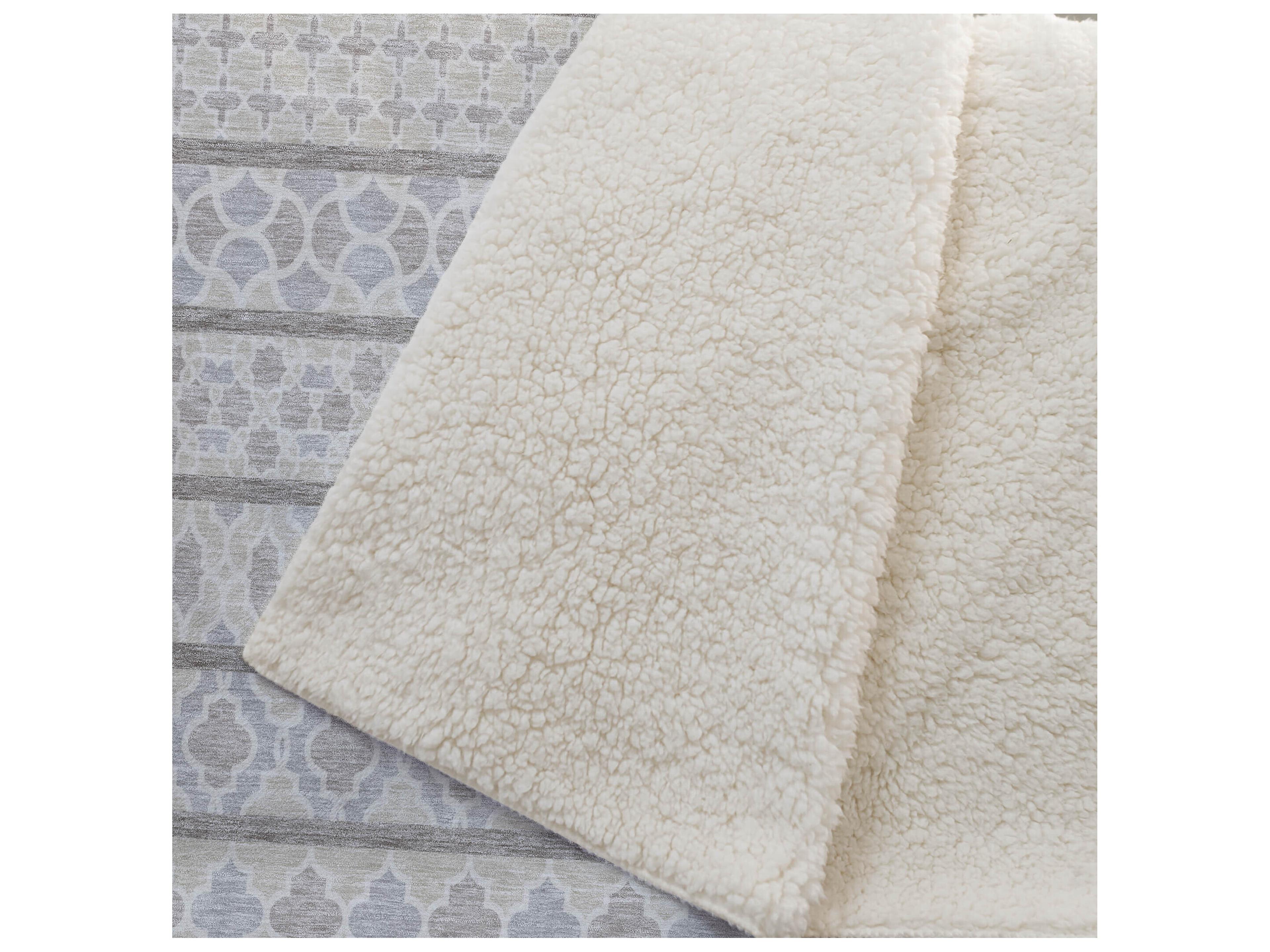 Dalyn Sherpa Ivory Polyester Throw