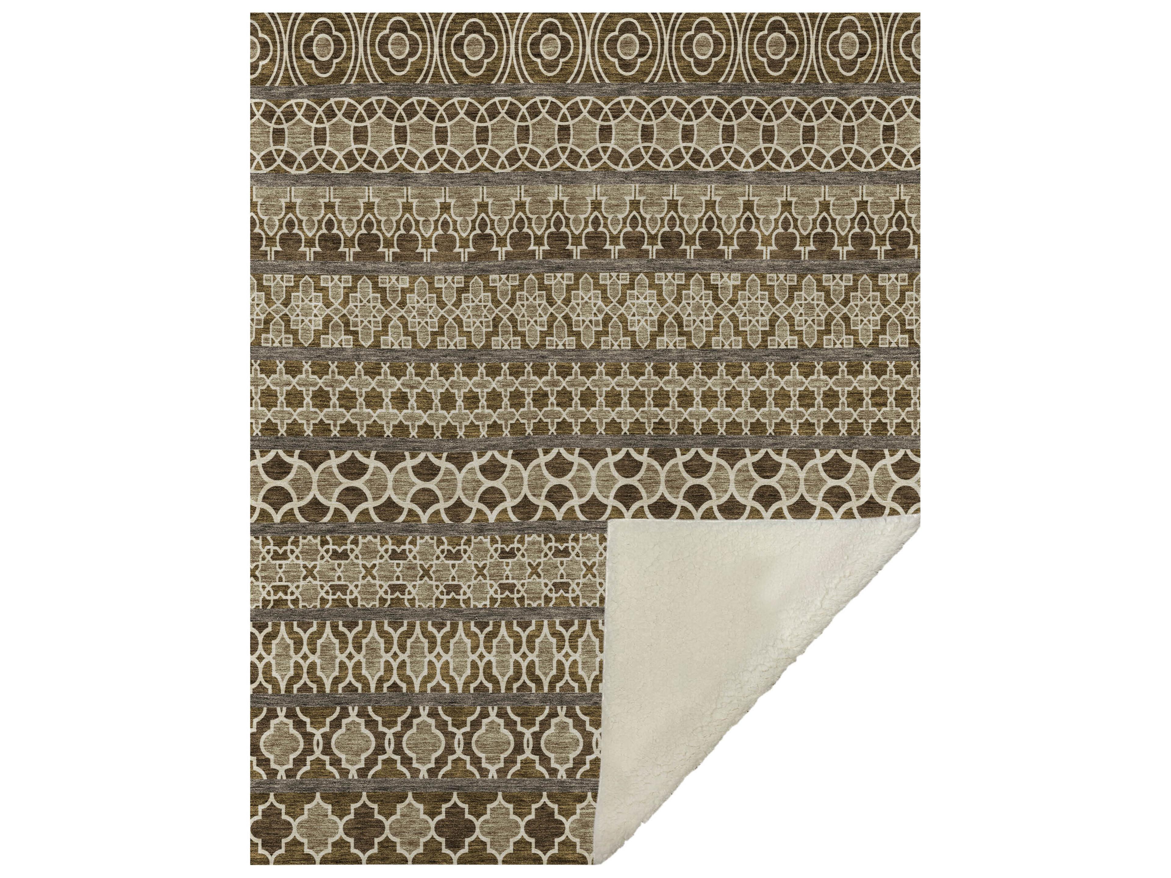 Dalyn Sherpa Brown Polyester Throw