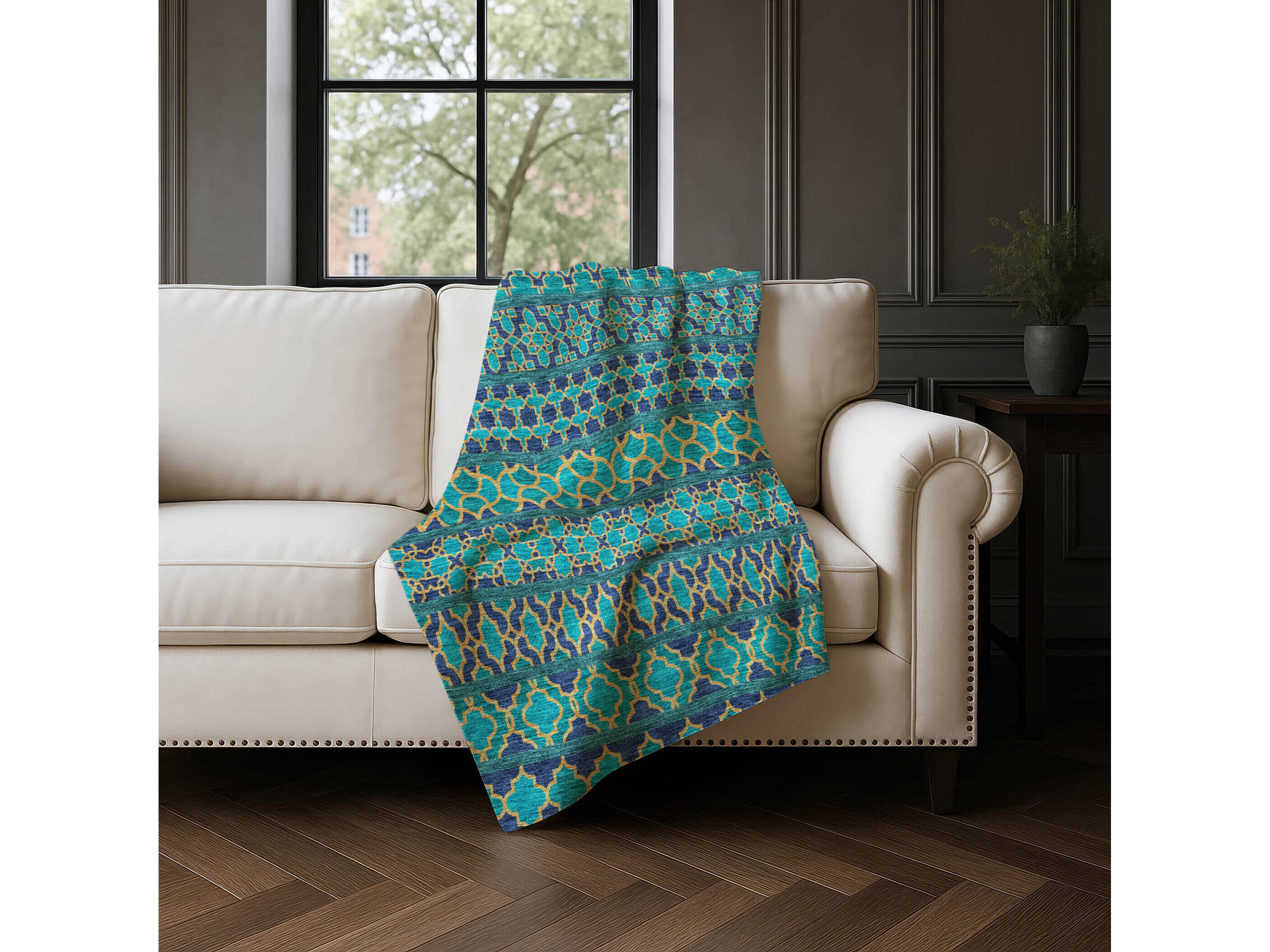 Dalyn Sherpa Teal Polyester Throw