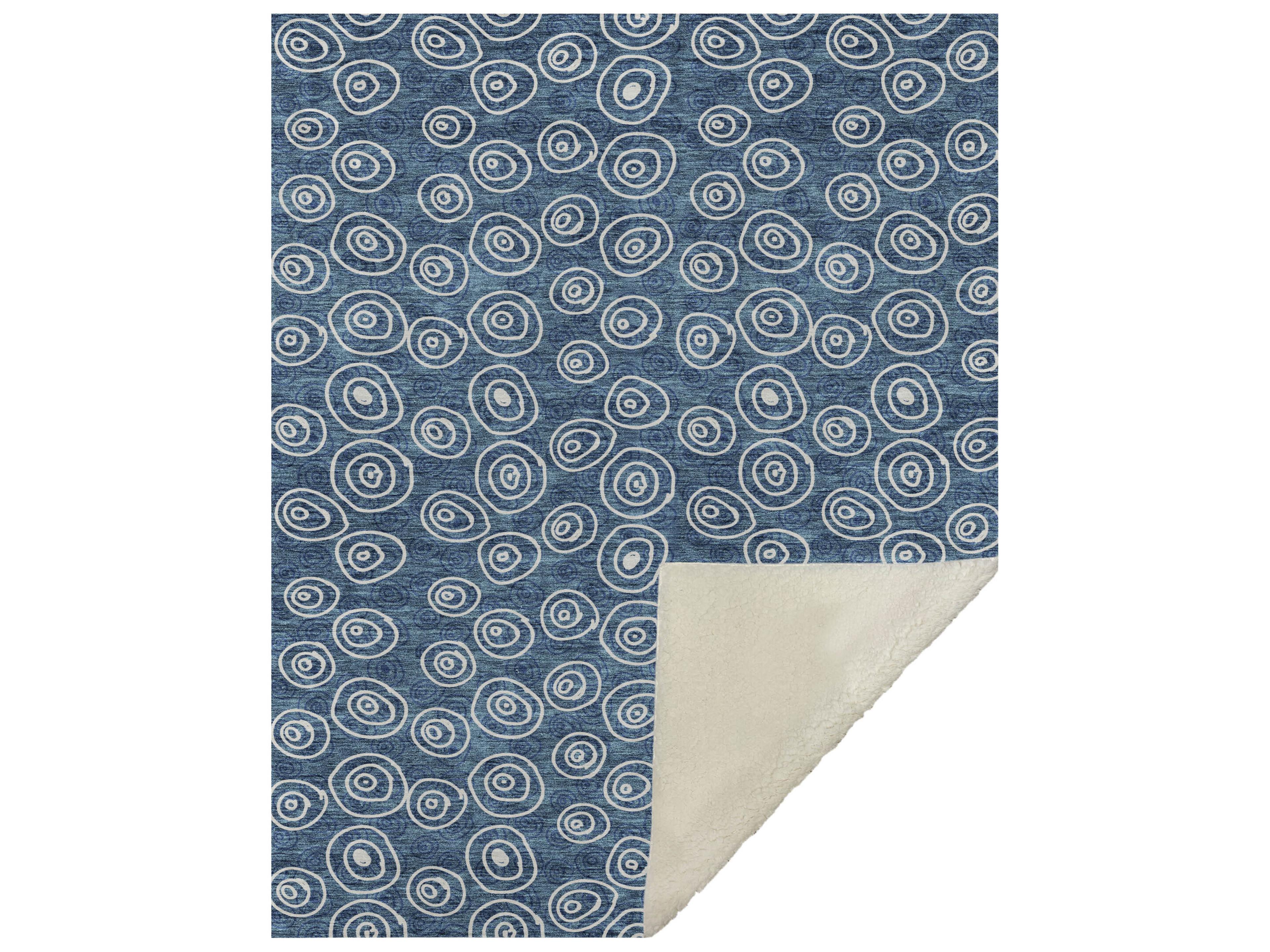 Sherpa Blue Polyester Throw