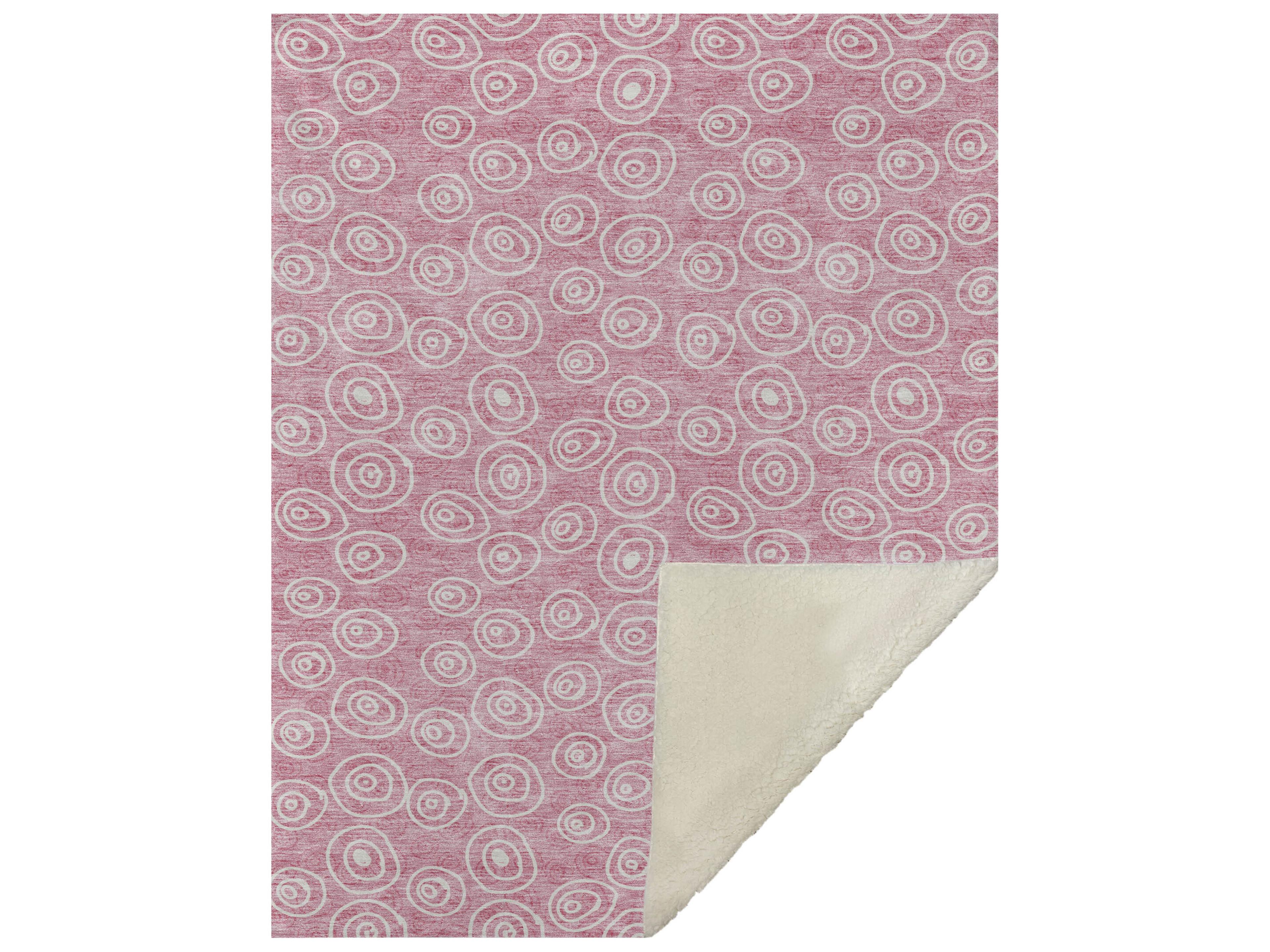 Dalyn Sherpa Pink Polyester Throw