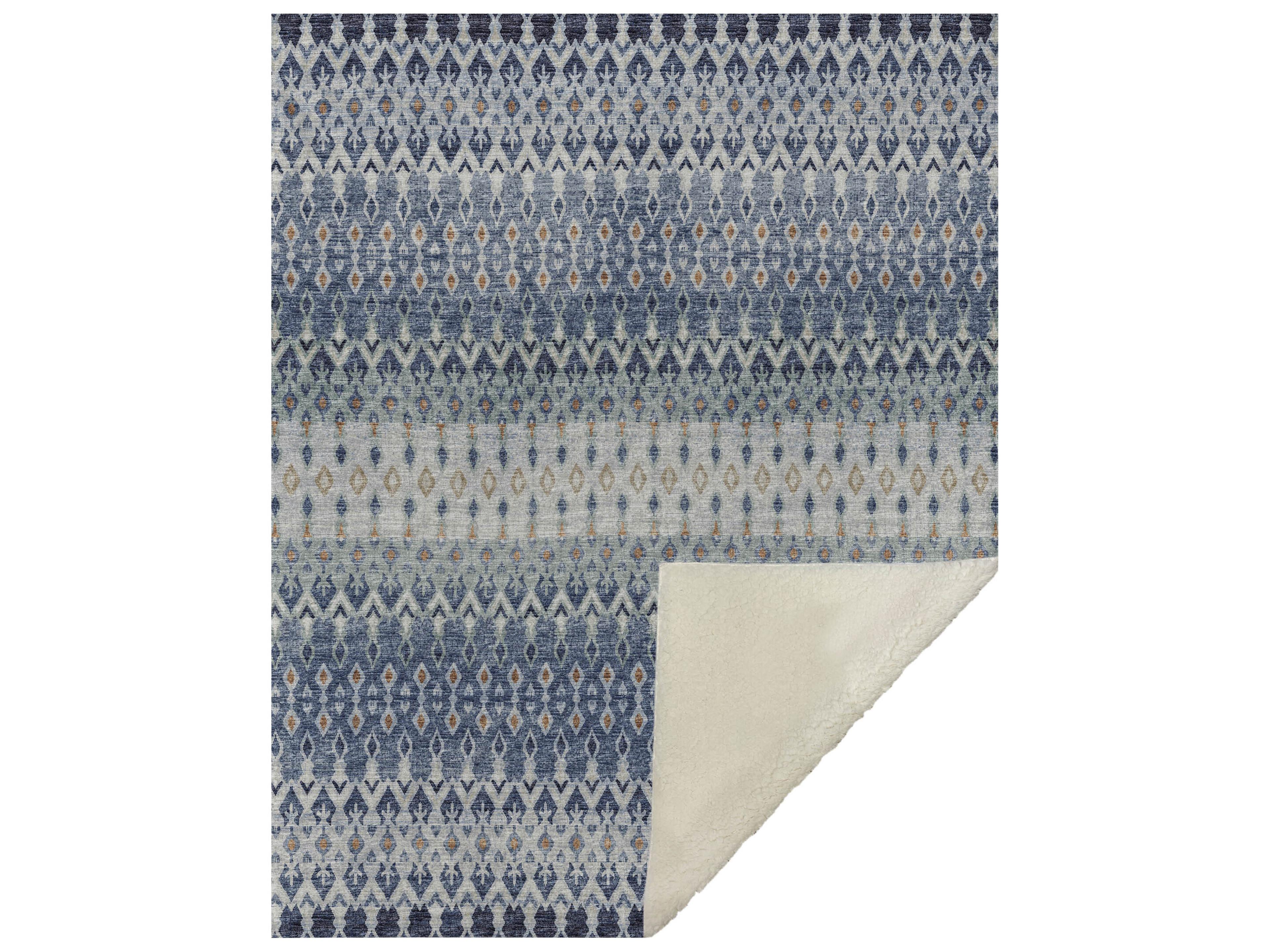 Sherpa Blue Polyester Throw