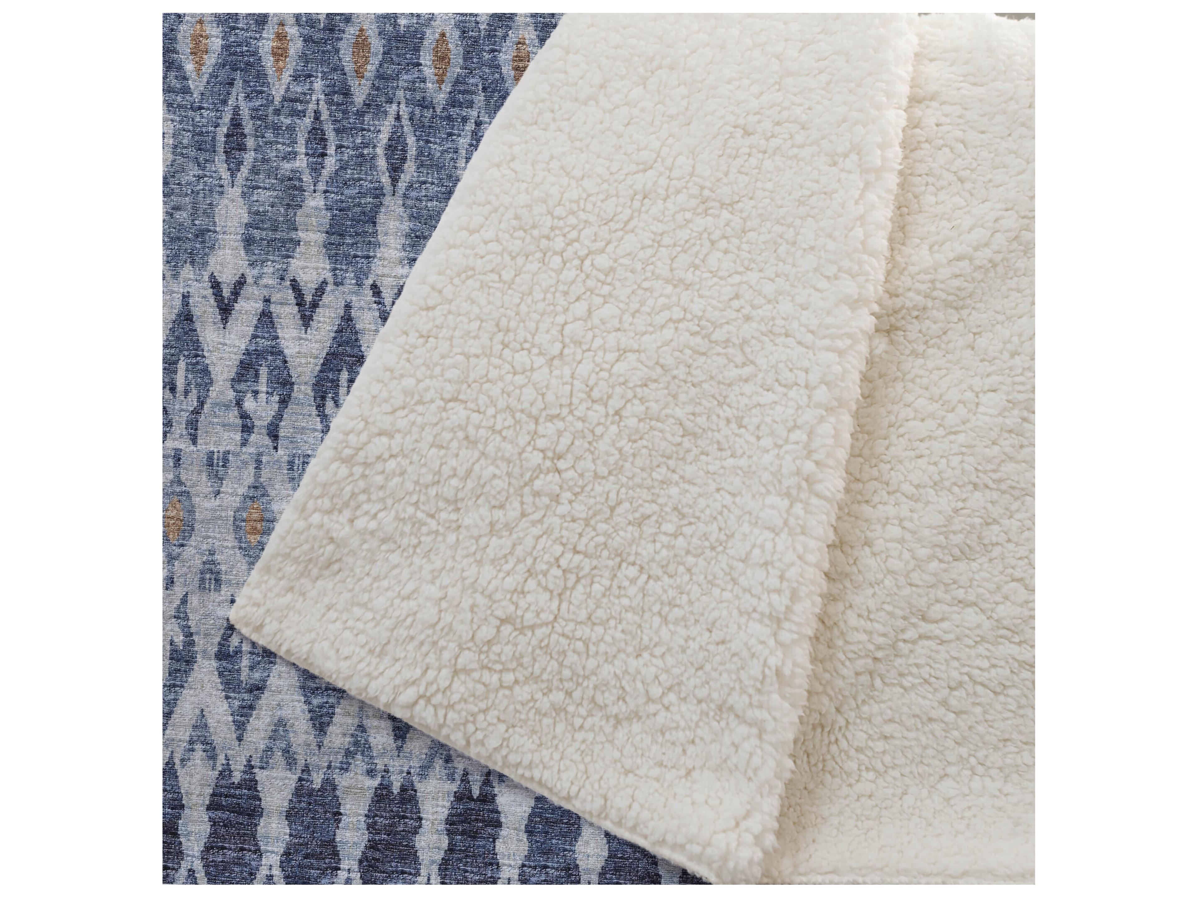 Dalyn Sherpa Blue Polyester Throw