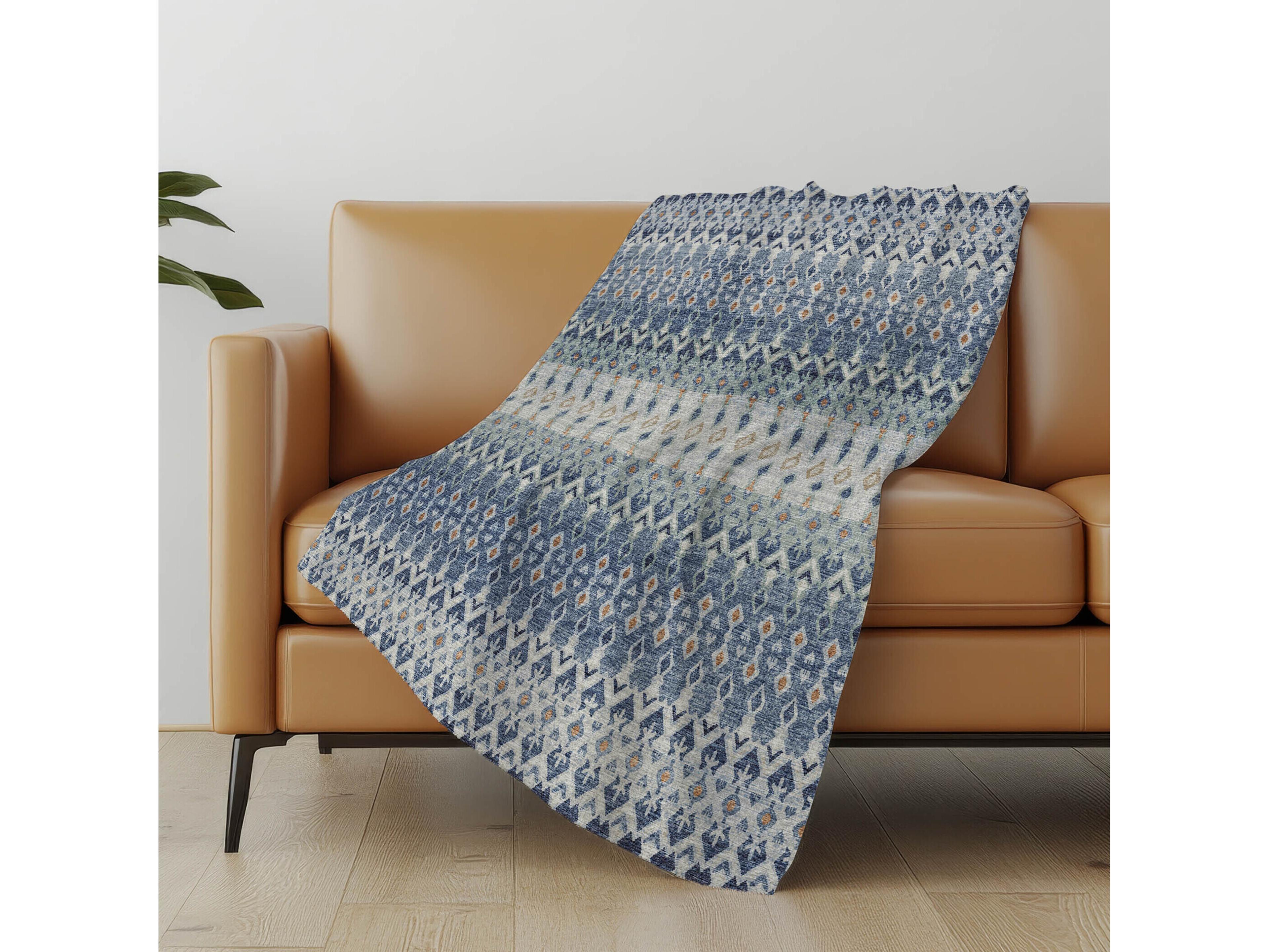 Dalyn Sherpa Blue Polyester Throw