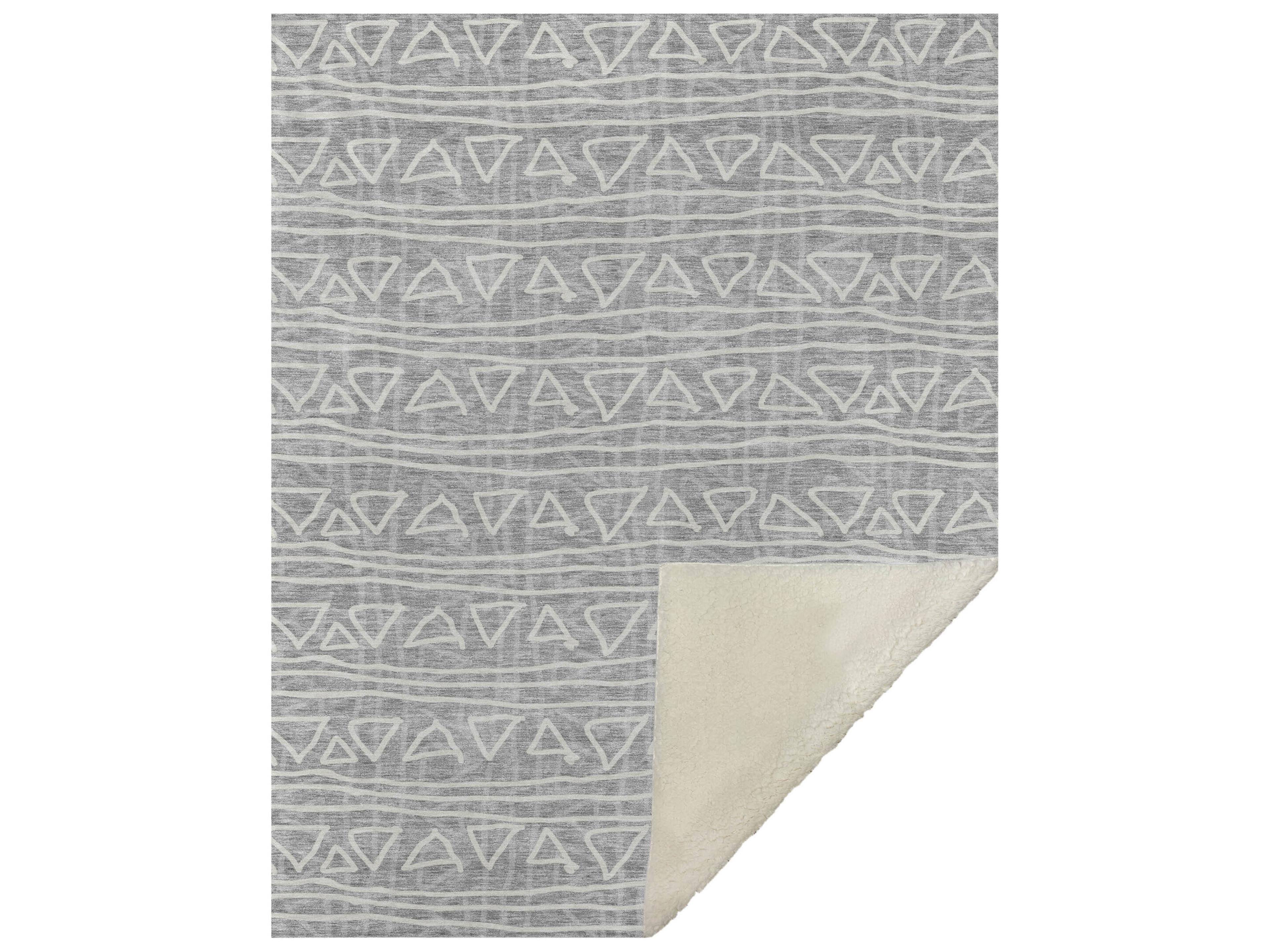 Dalyn Sherpa Gray Polyester Throw