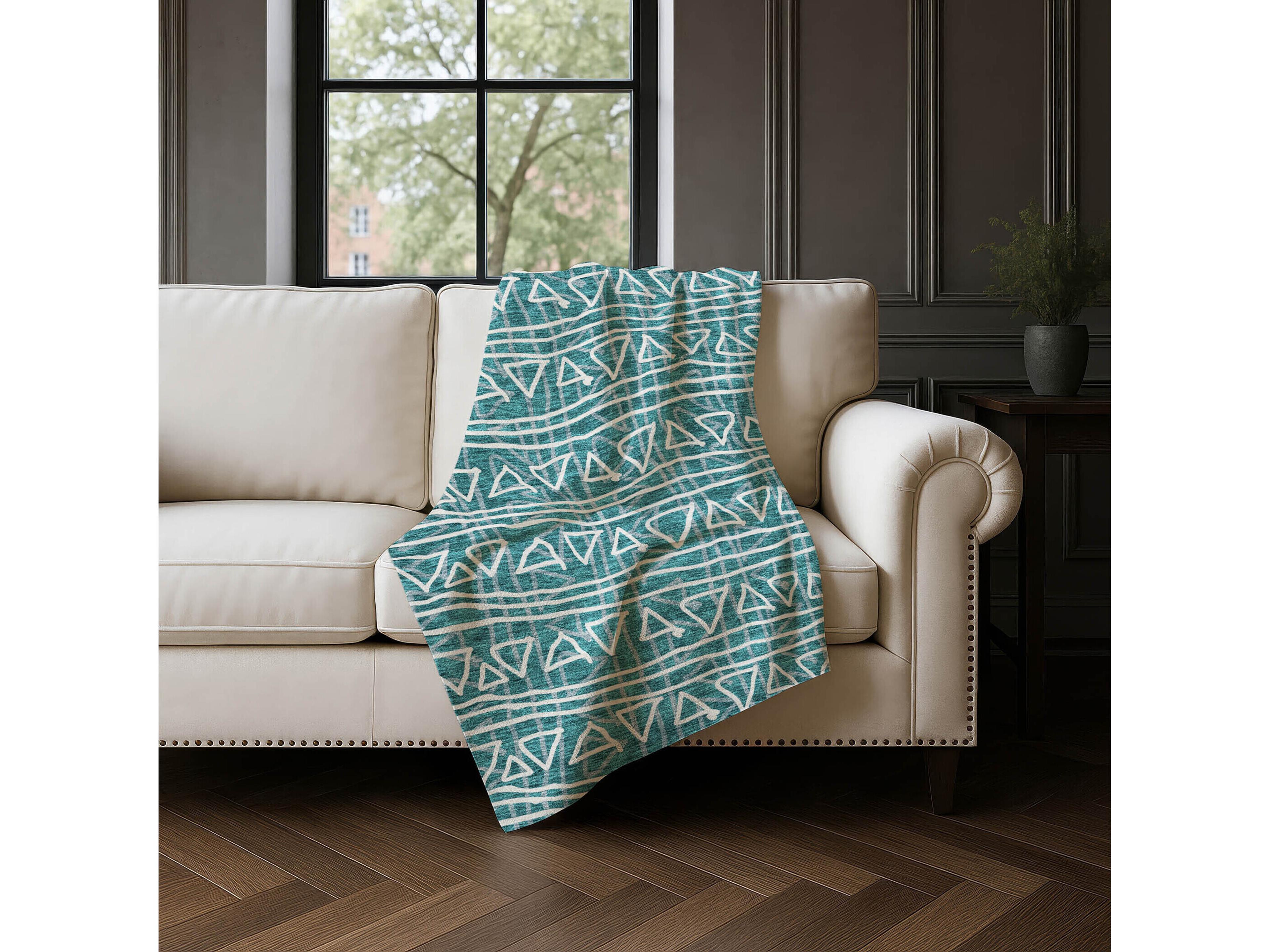 Dalyn Sherpa Teal Polyester Throw