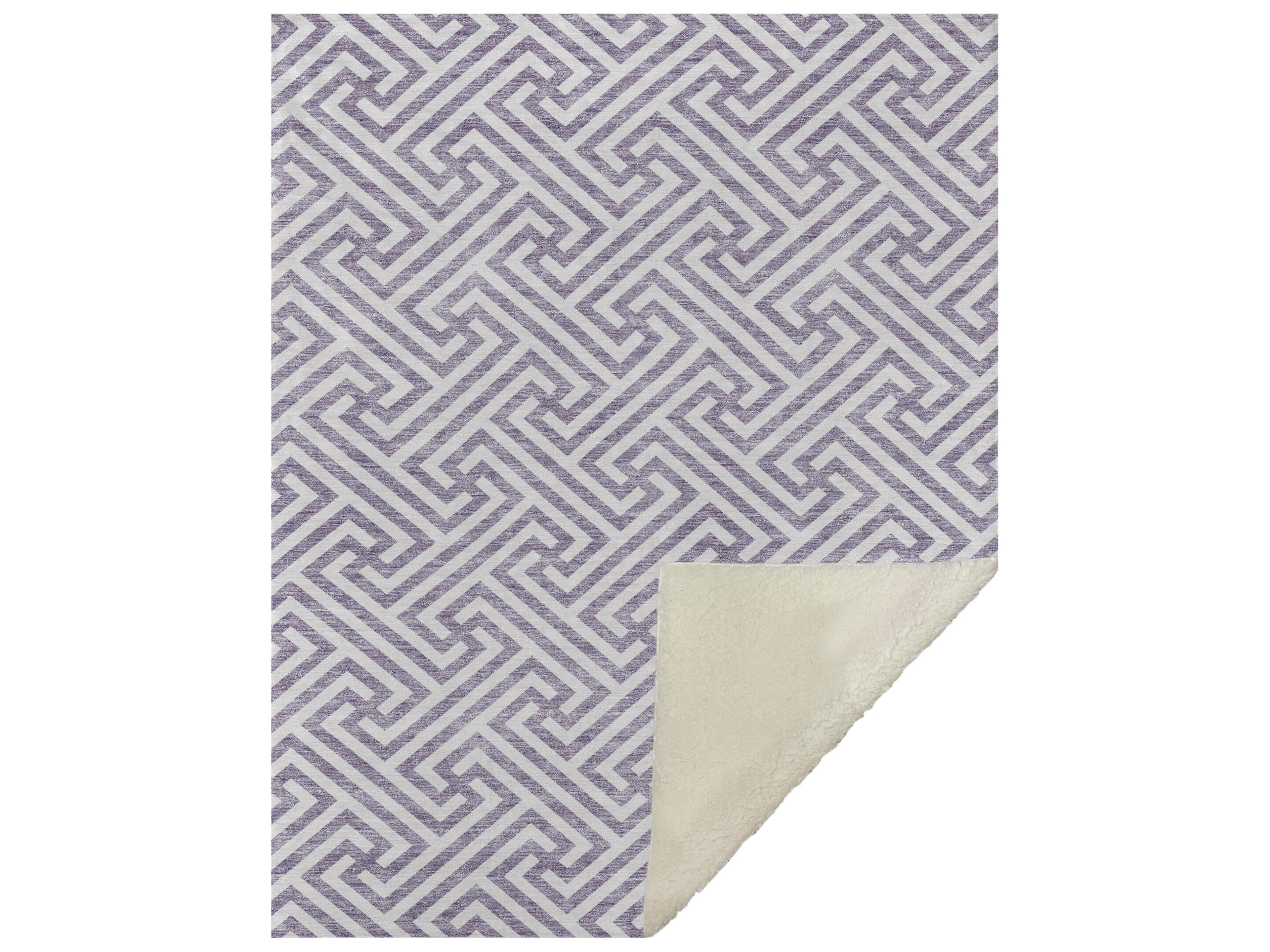 Dalyn Sherpa Purple Polyester Throw