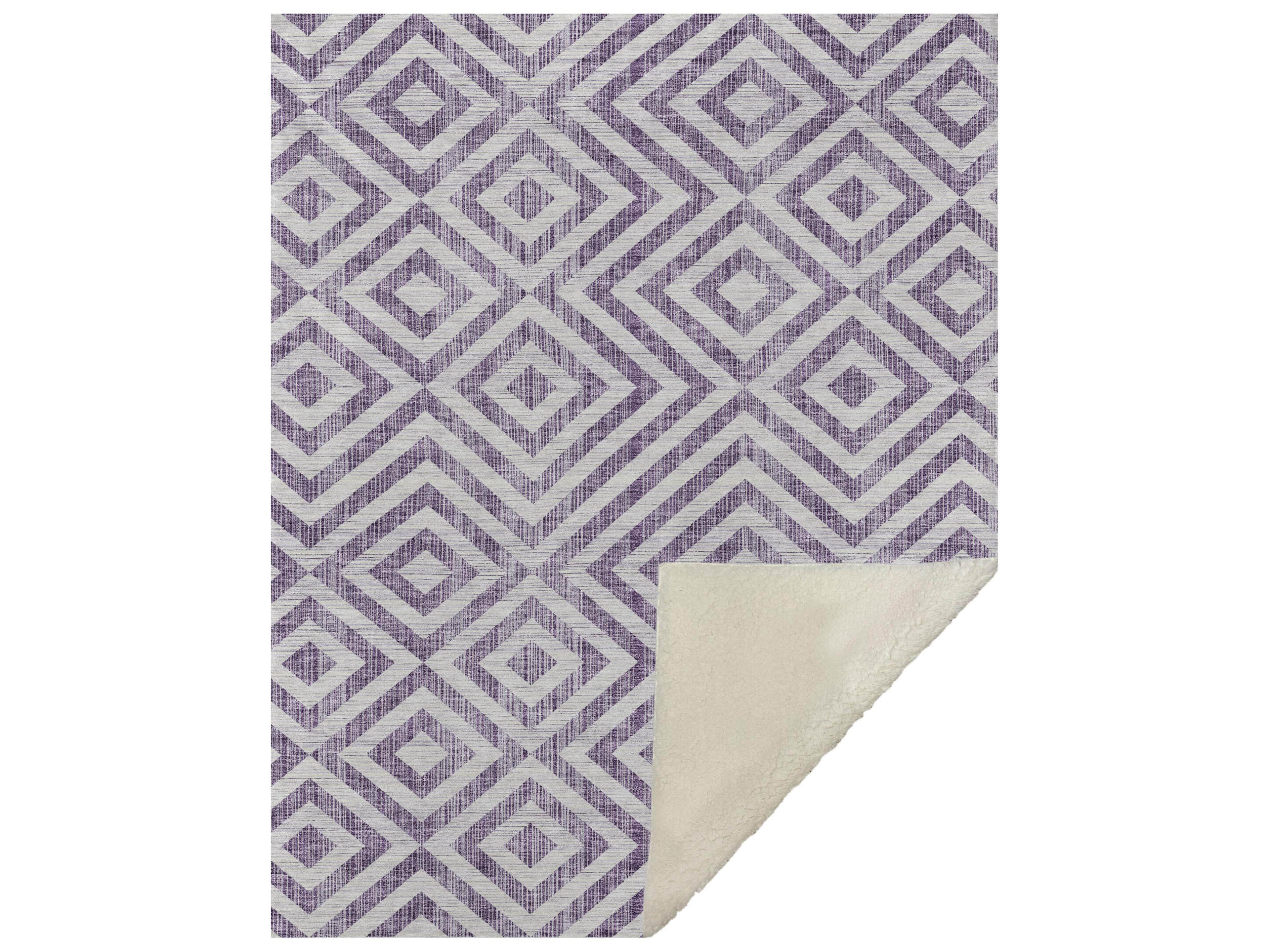Dalyn Sherpa Purple Polyester Throw