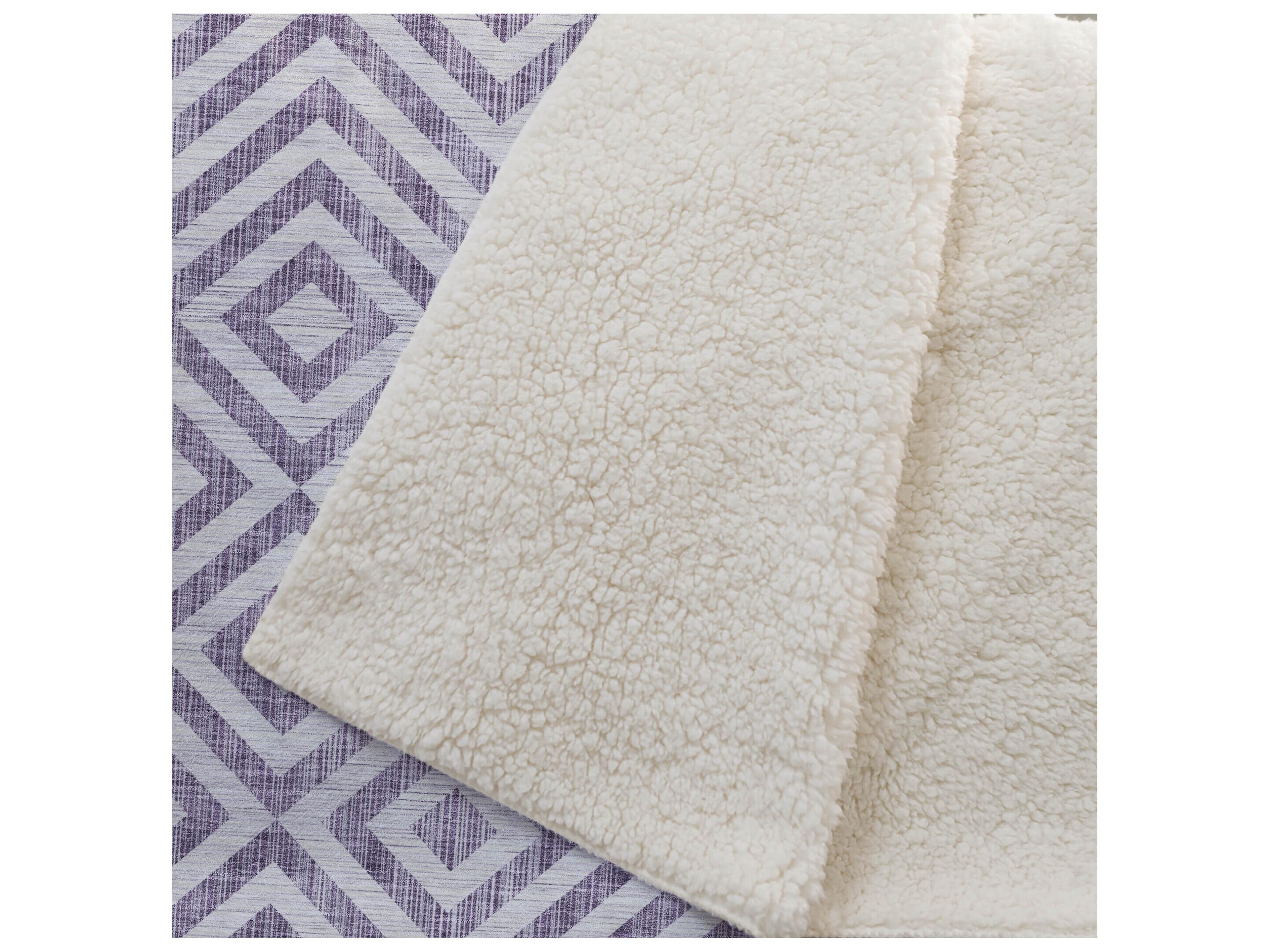 Dalyn Sherpa Purple Polyester Throw