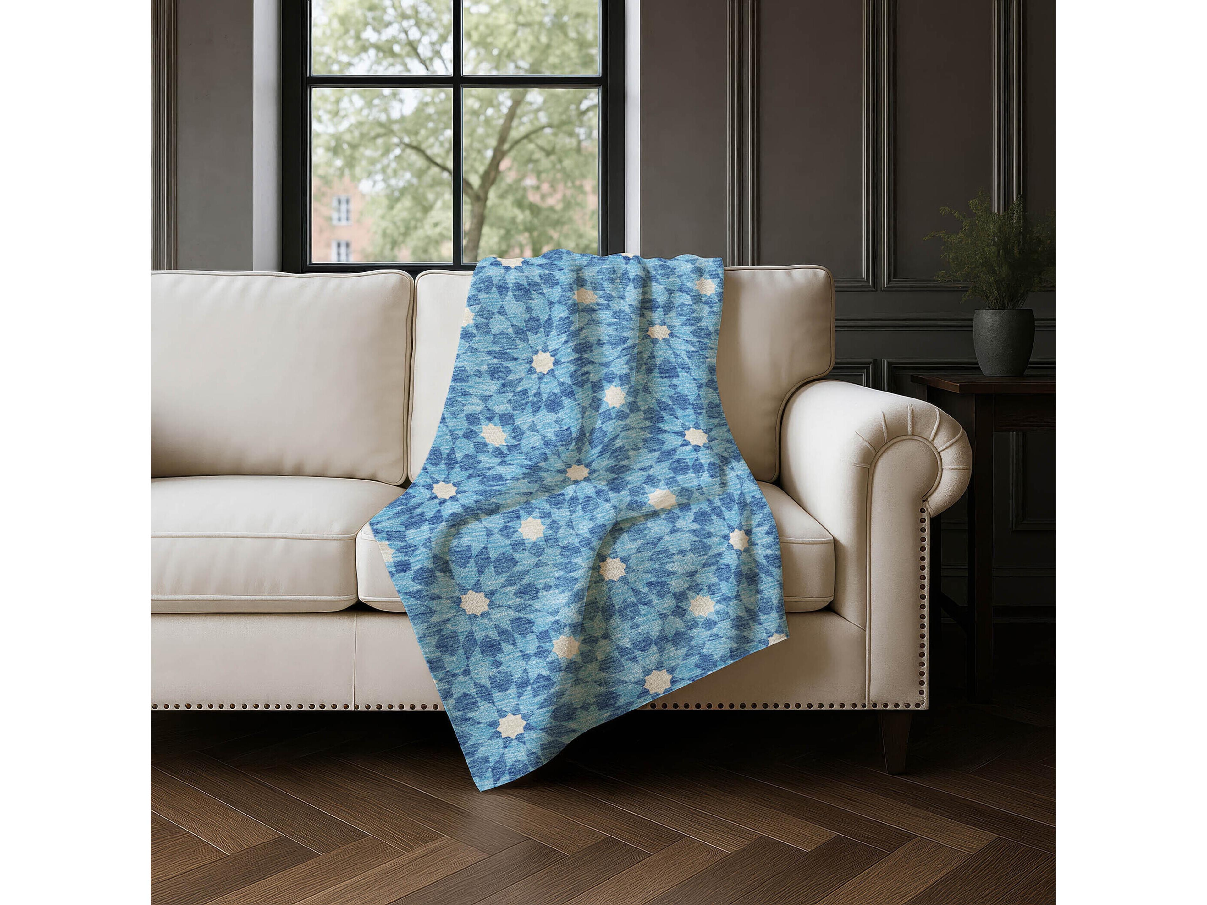 Dalyn Sherpa Blue Polyester Throw