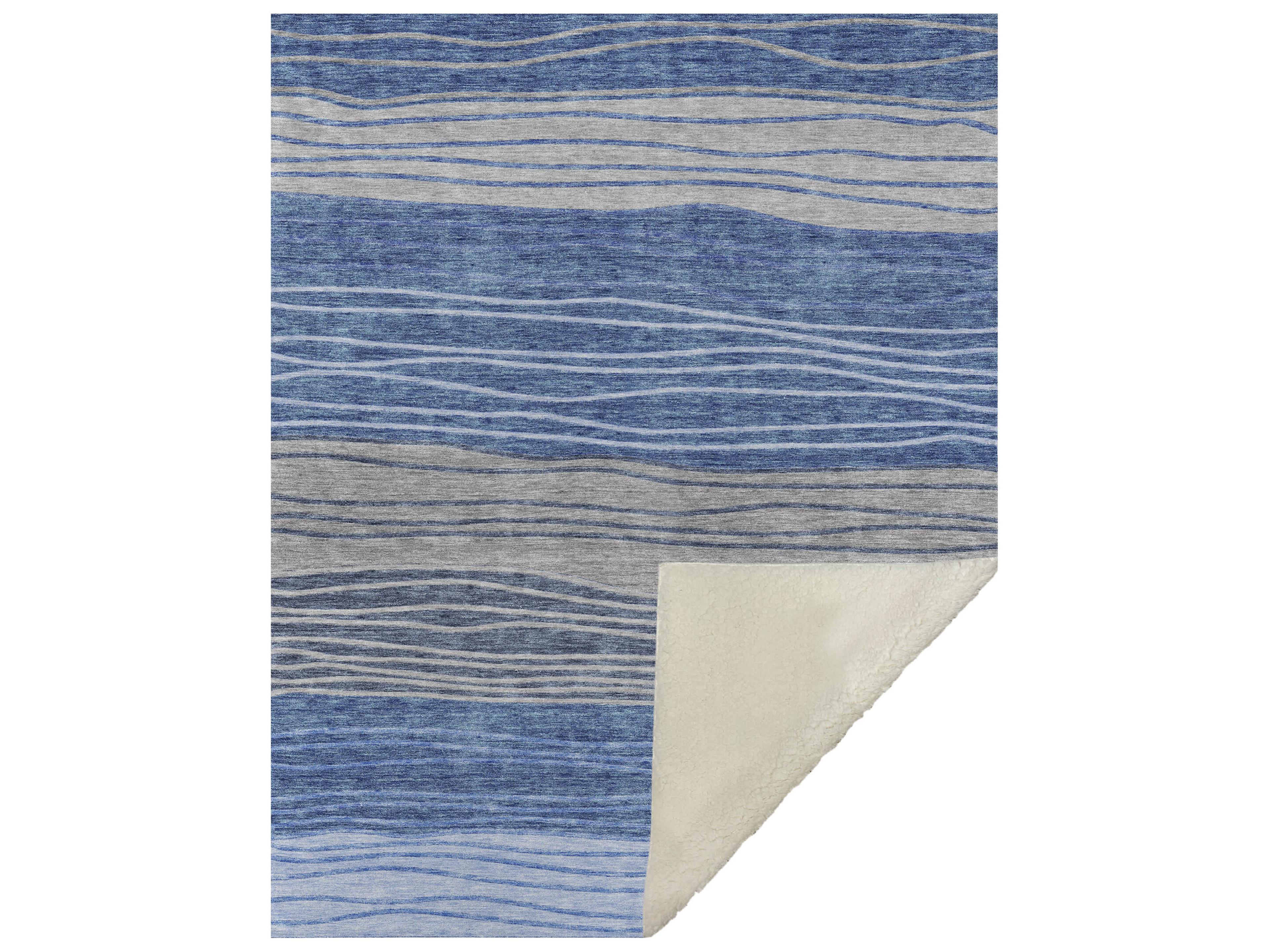 Sherpa Blue Polyester Throw