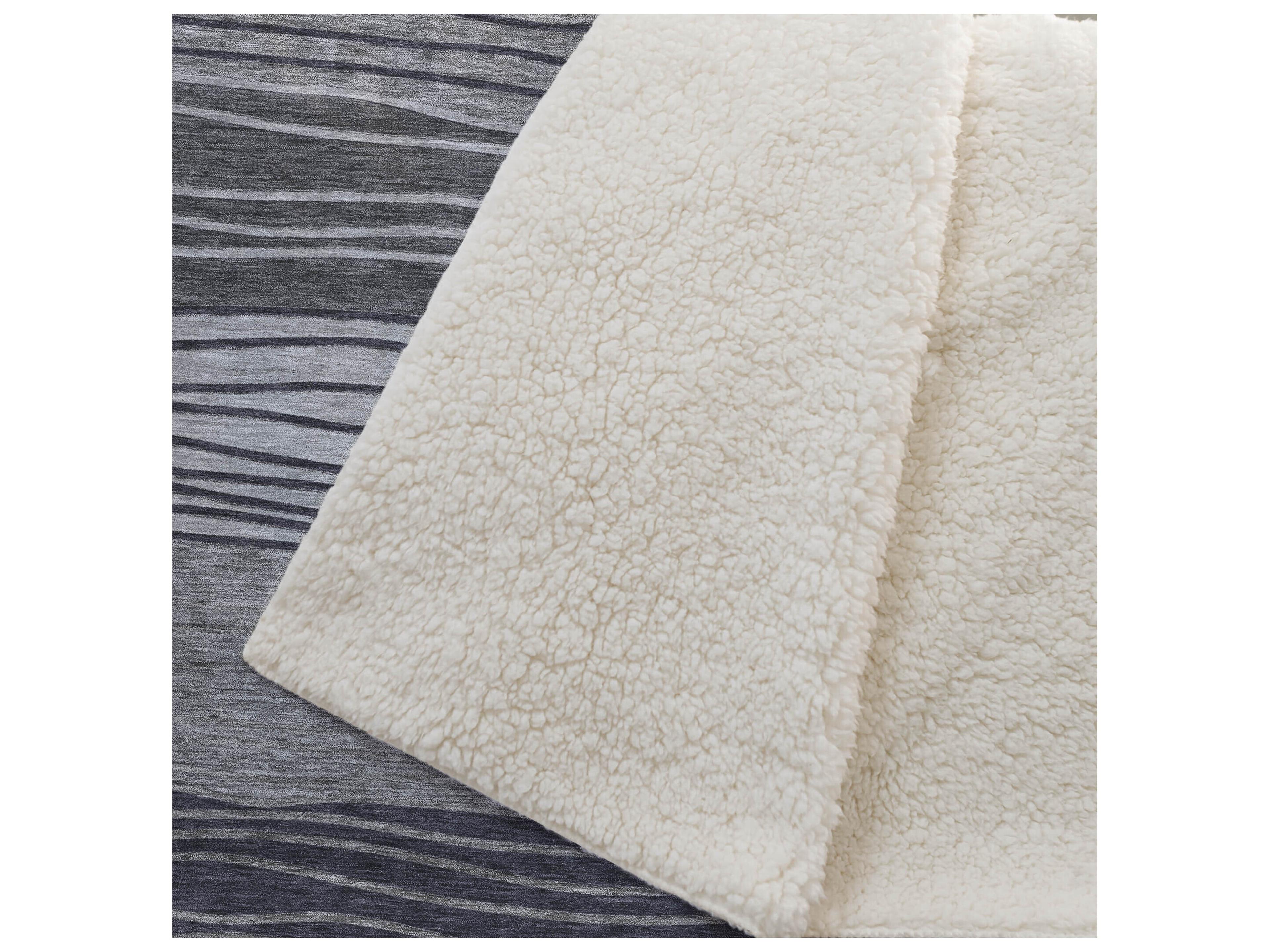 Dalyn Sherpa Gray Polyester Throw