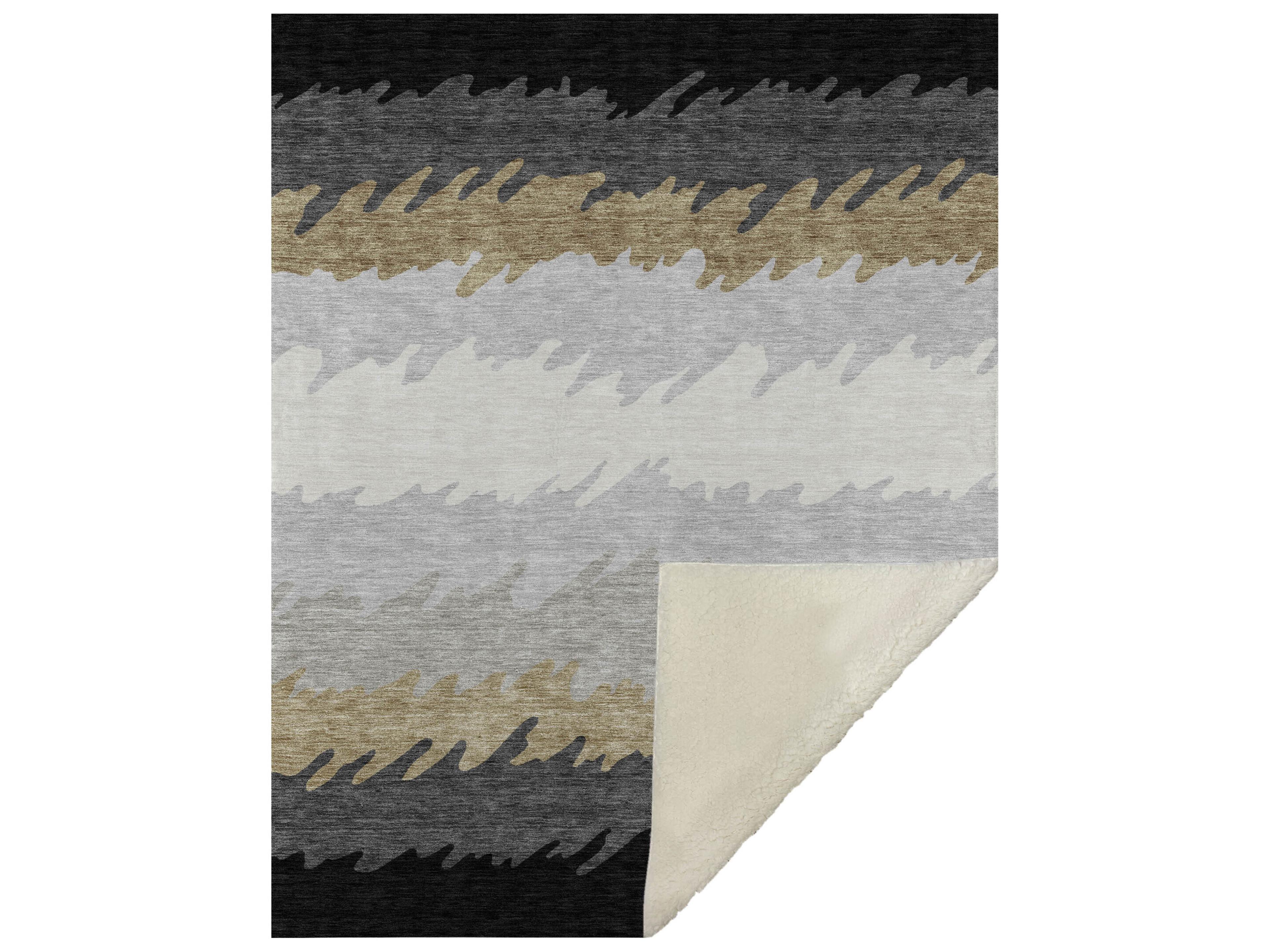 Dalyn Sherpa Black Polyester Throw