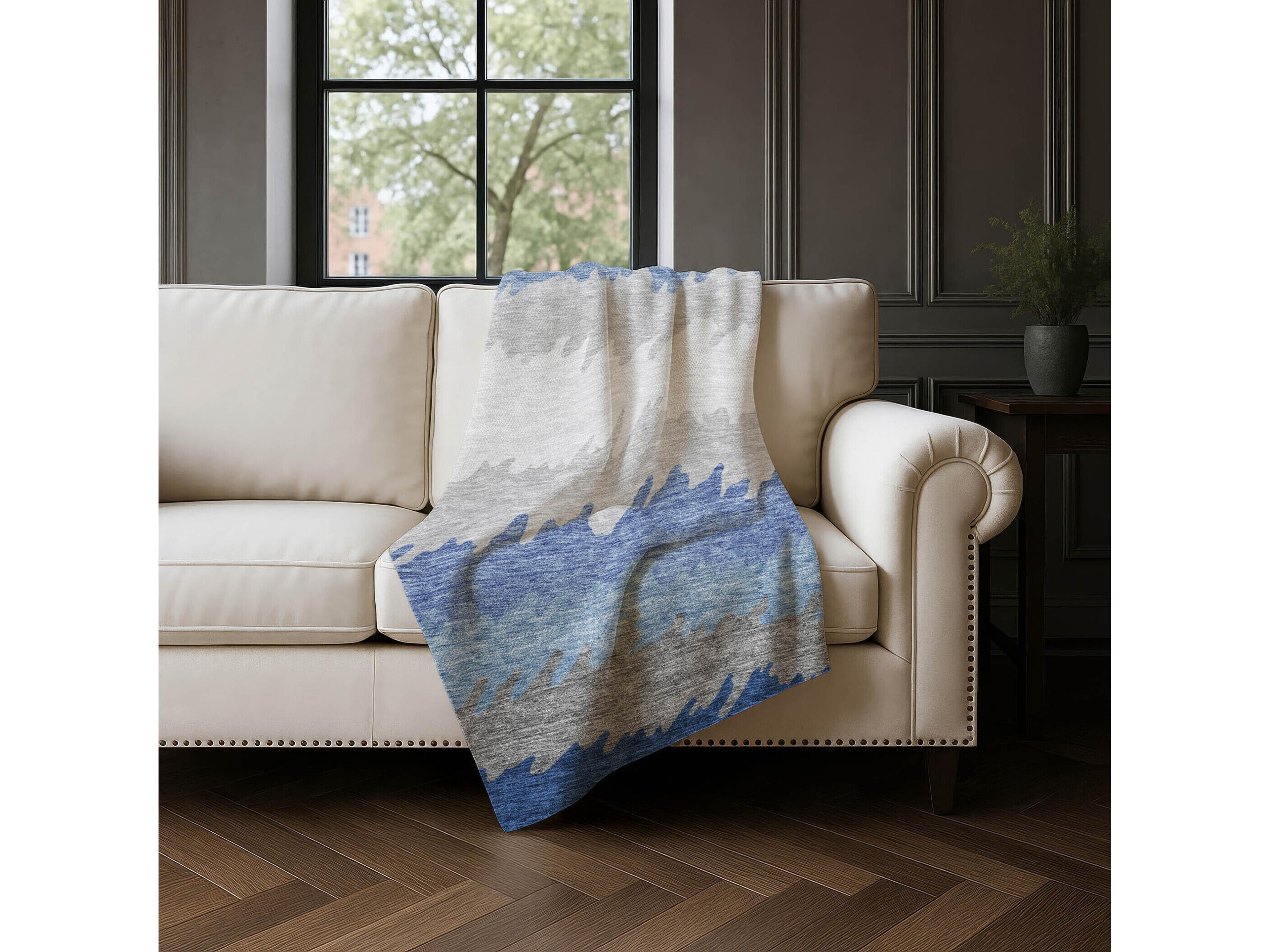 Dalyn Sherpa Blue Polyester Throw