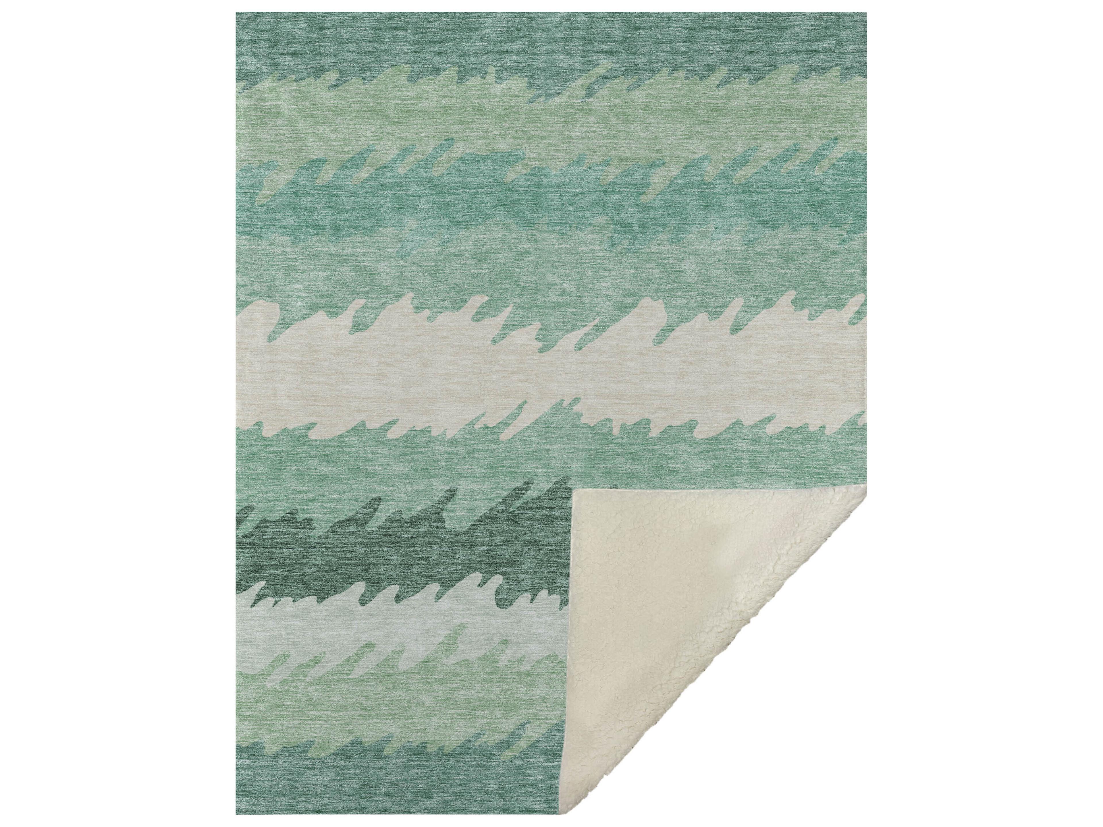 Dalyn Sherpa Green Polyester Throw