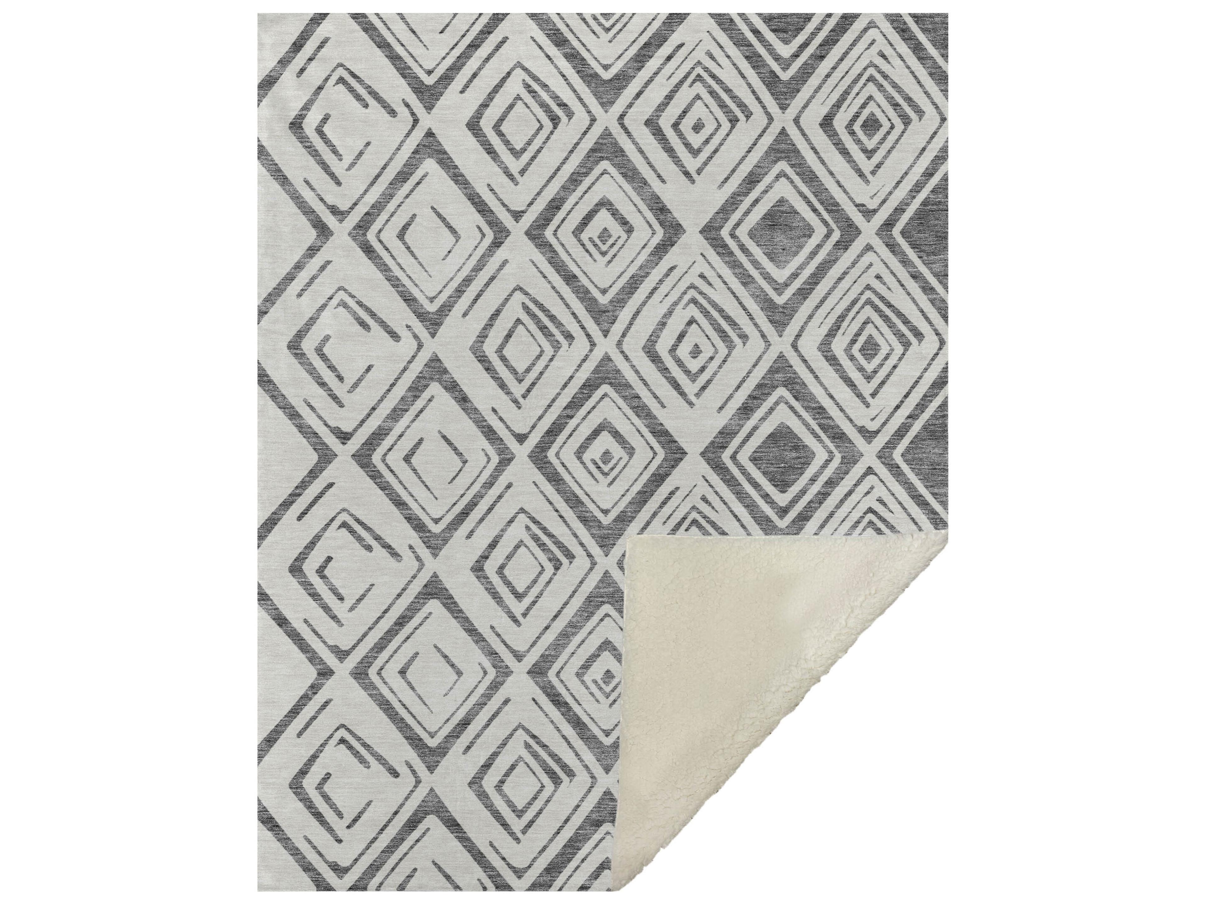 Sherpa Gray Polyester Throw