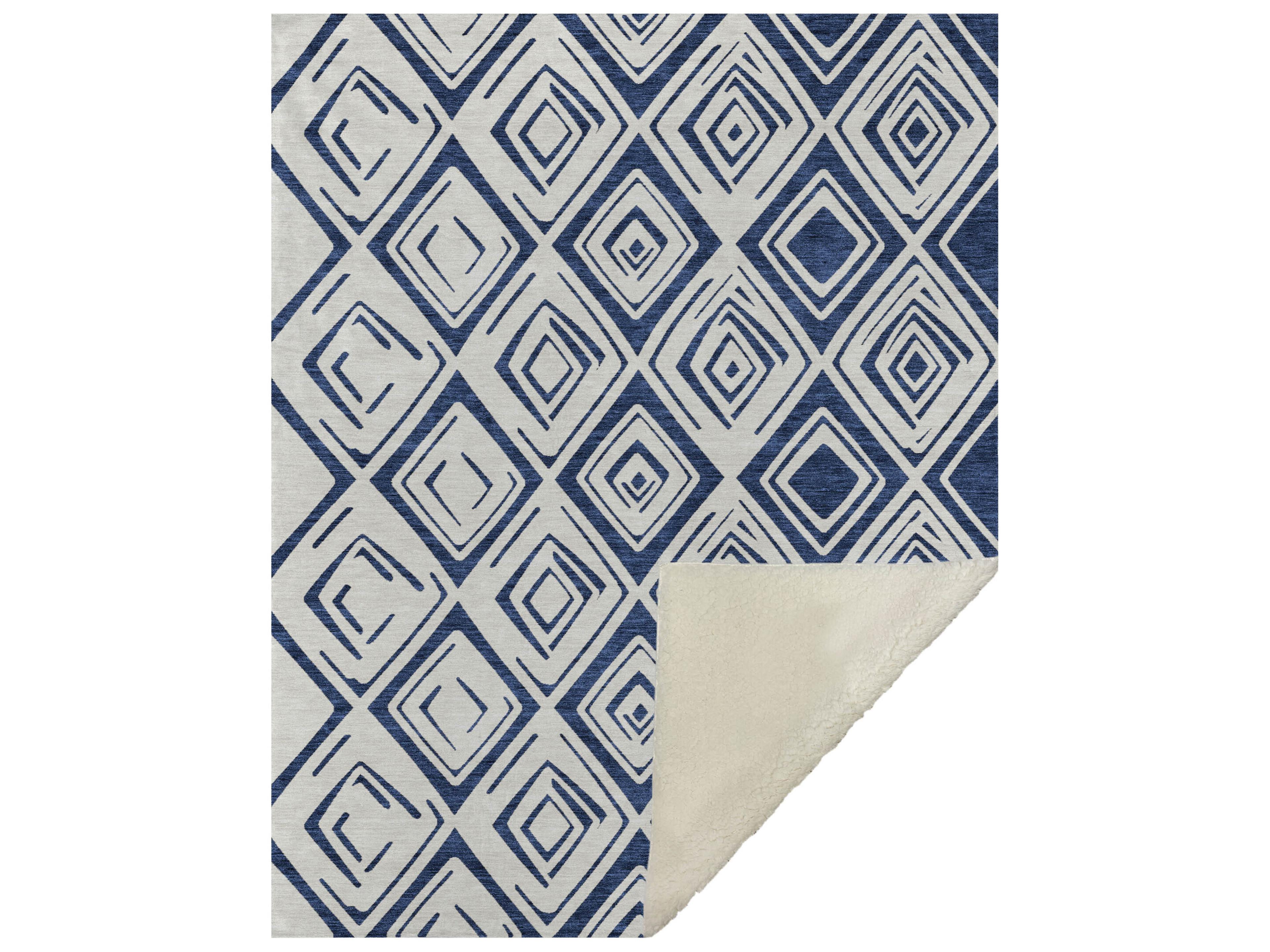 Dalyn Sherpa Blue Polyester Throw