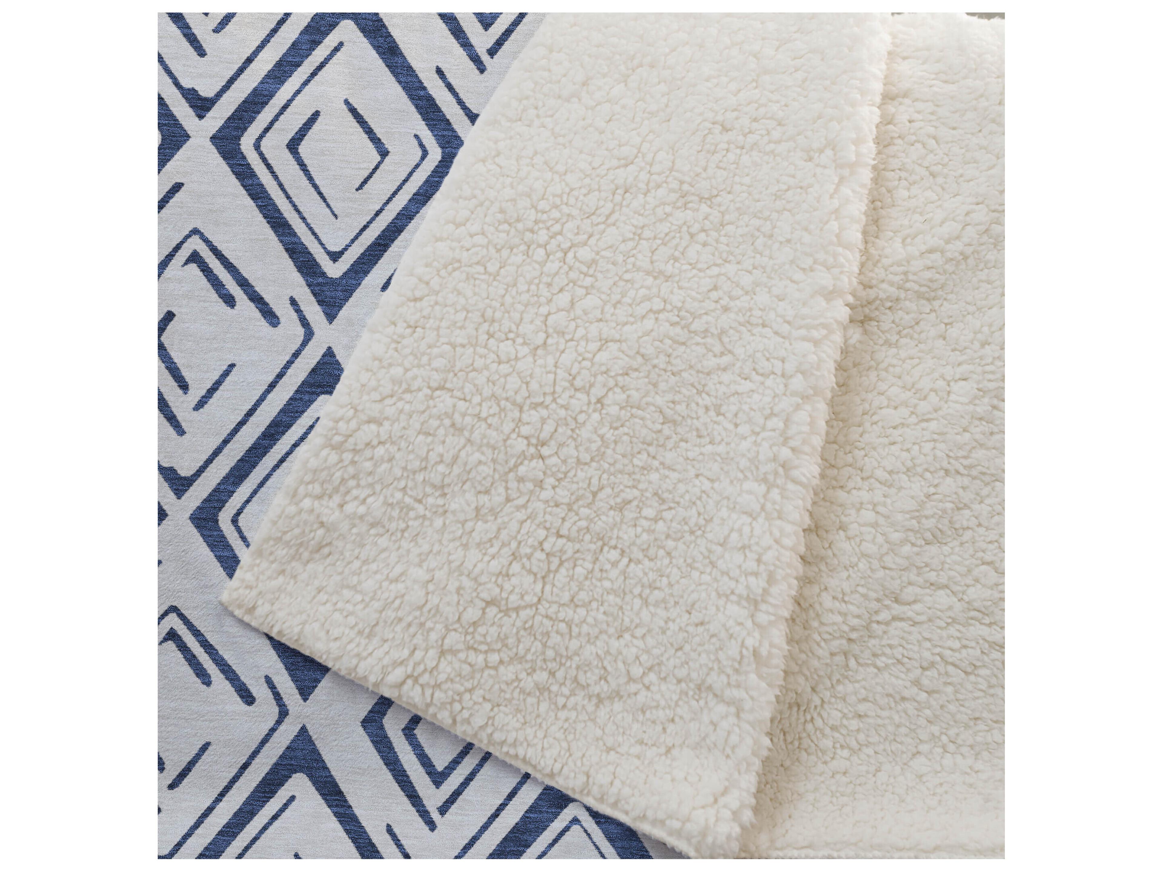 Dalyn Sherpa Blue Polyester Throw