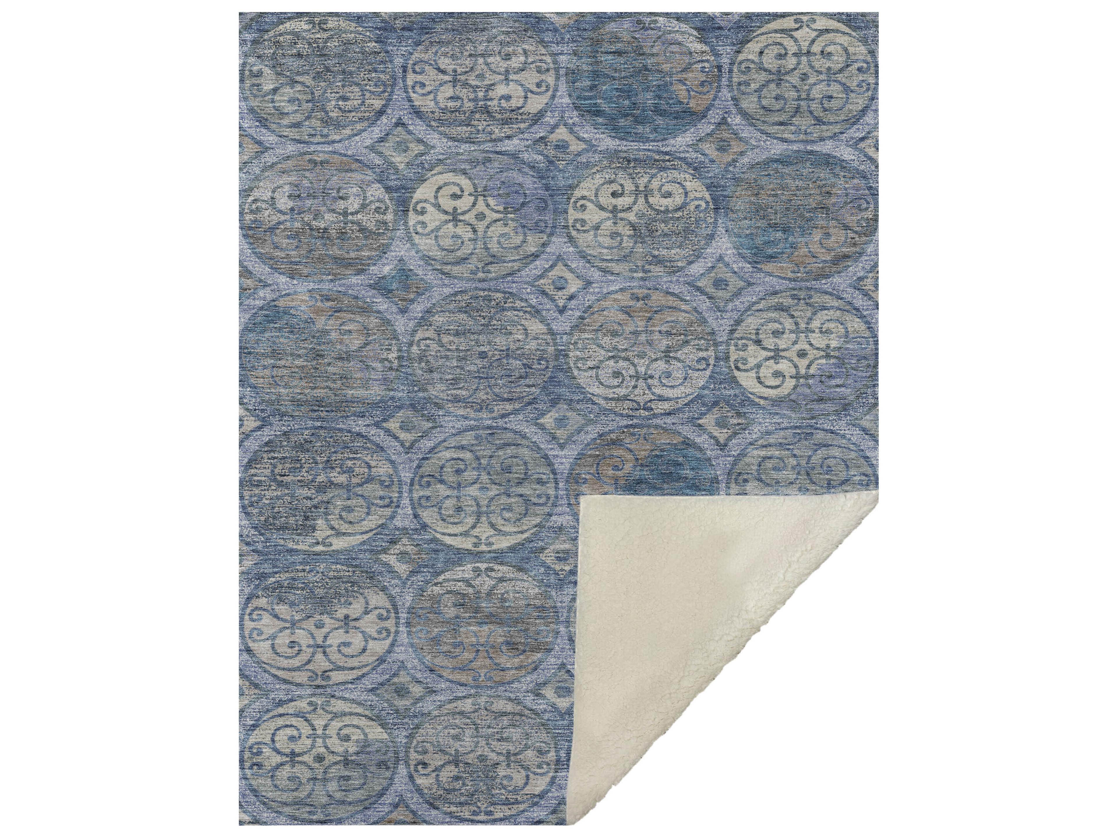 Sherpa Blue Polyester Throw