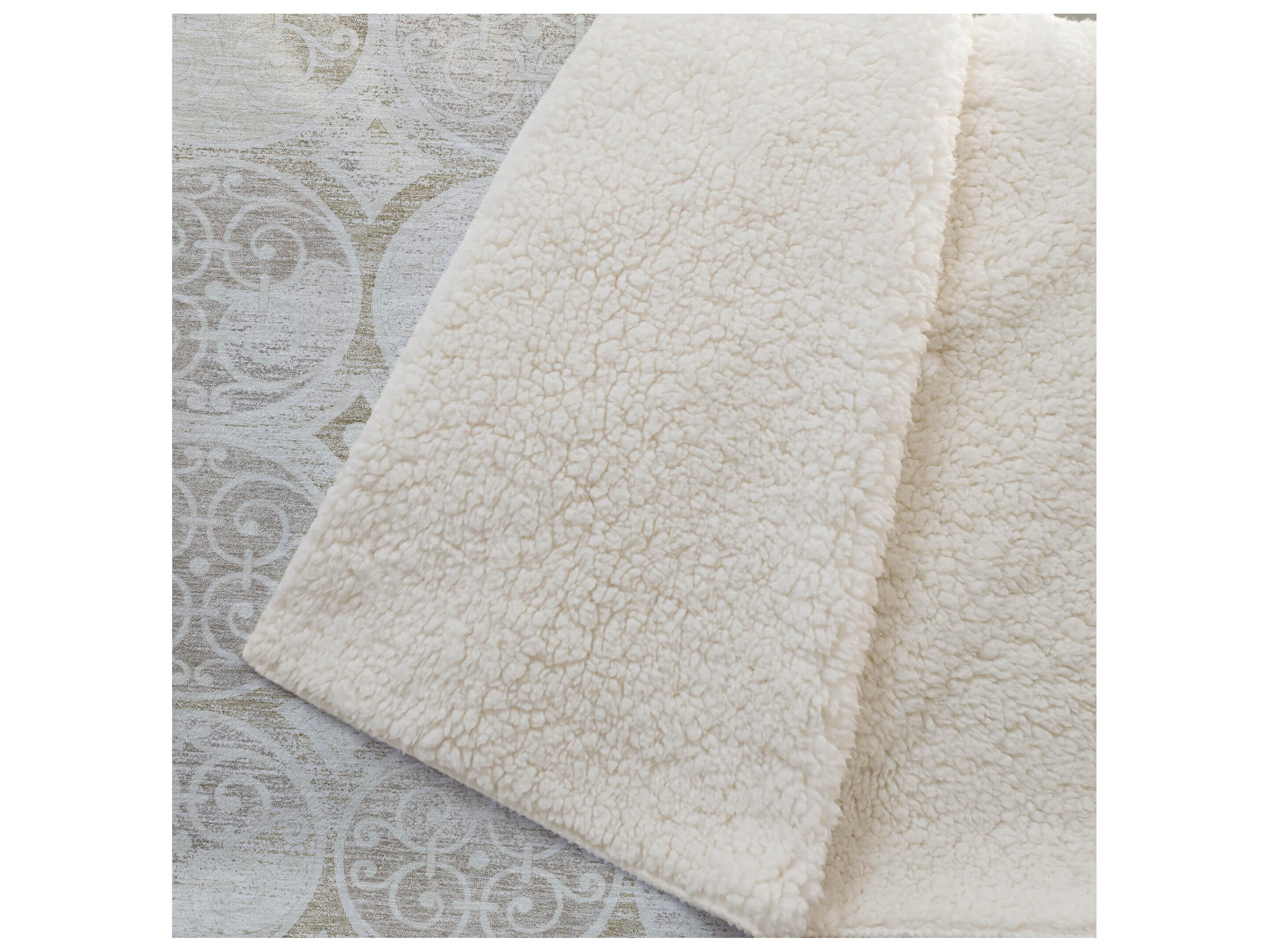 Dalyn Sherpa Ivory Polyester Throw