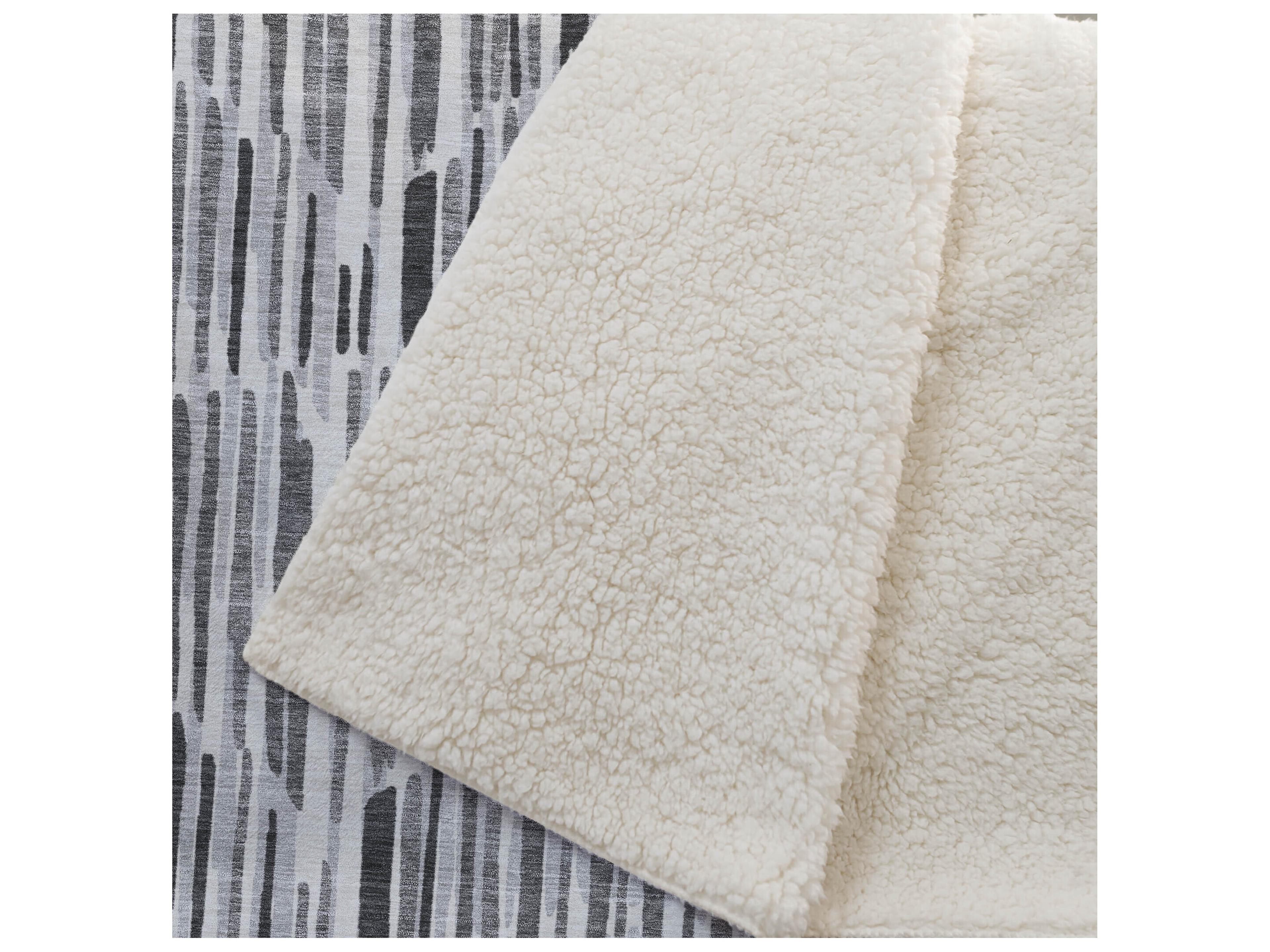 Dalyn Sherpa Gray Polyester Throw