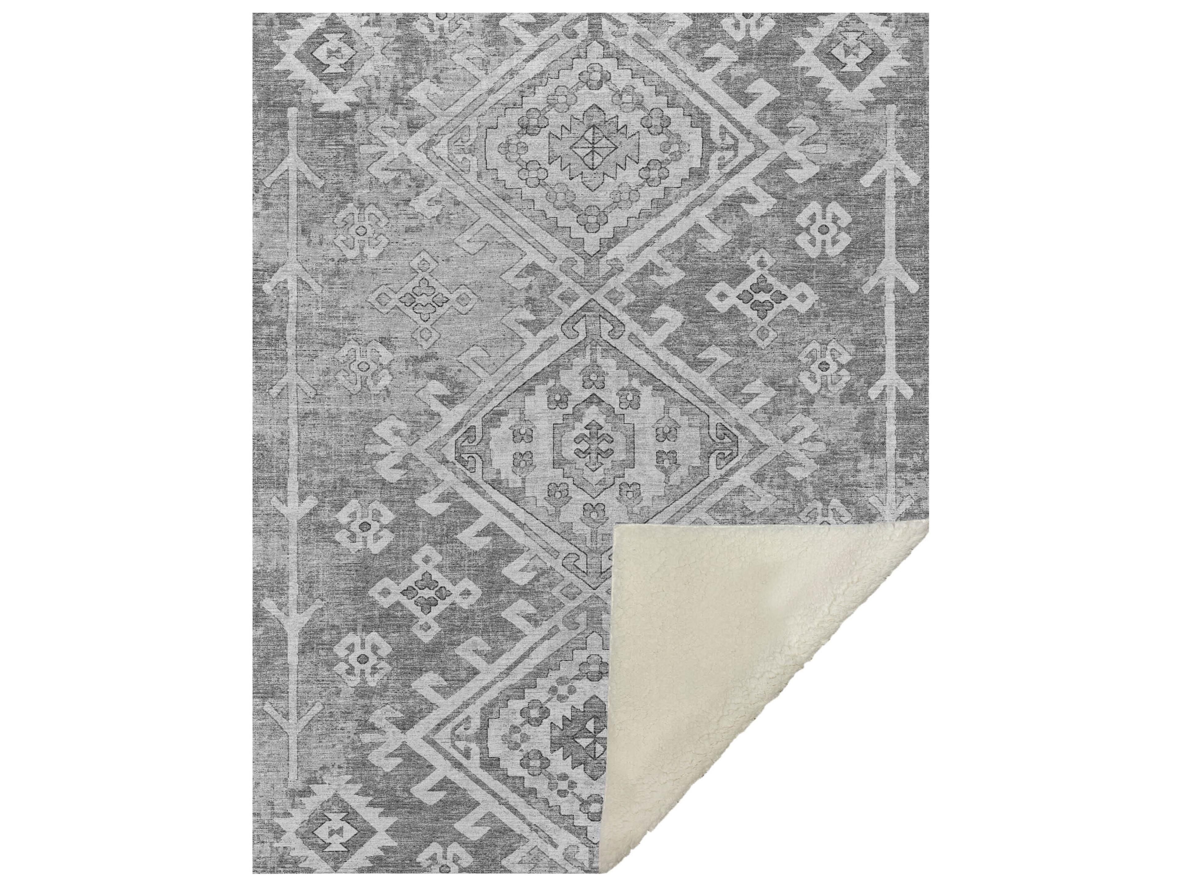 Sherpa Gray Polyester Throw