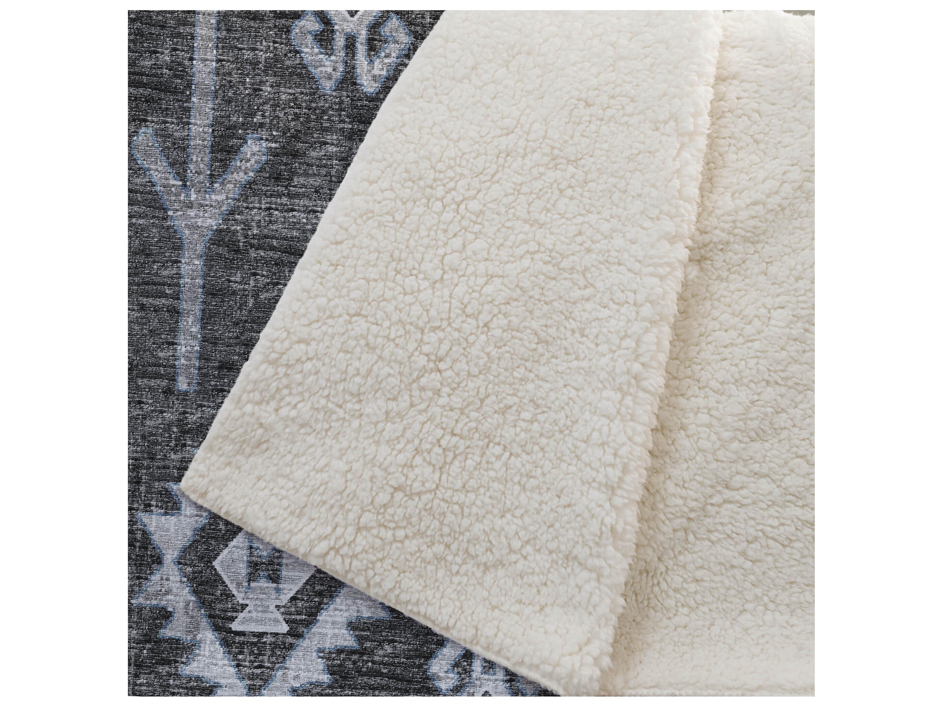 Dalyn Sherpa Gray Polyester Throw