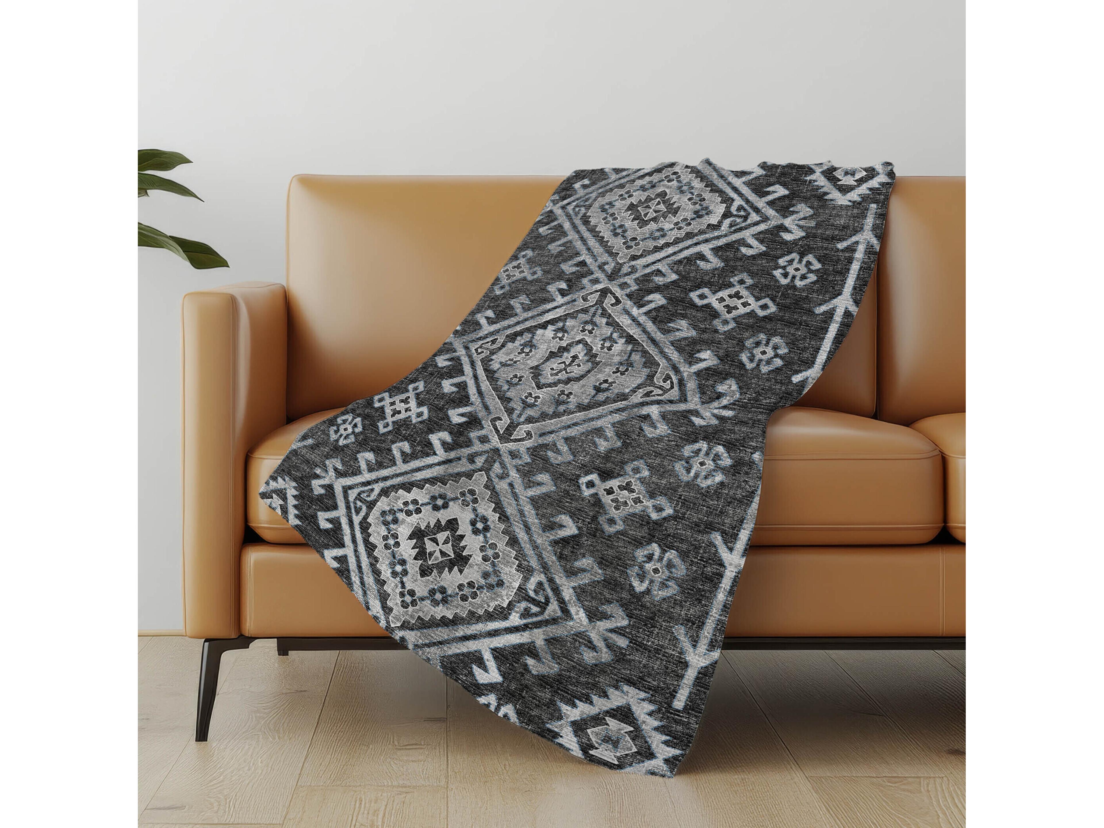 Dalyn Sherpa Gray Polyester Throw