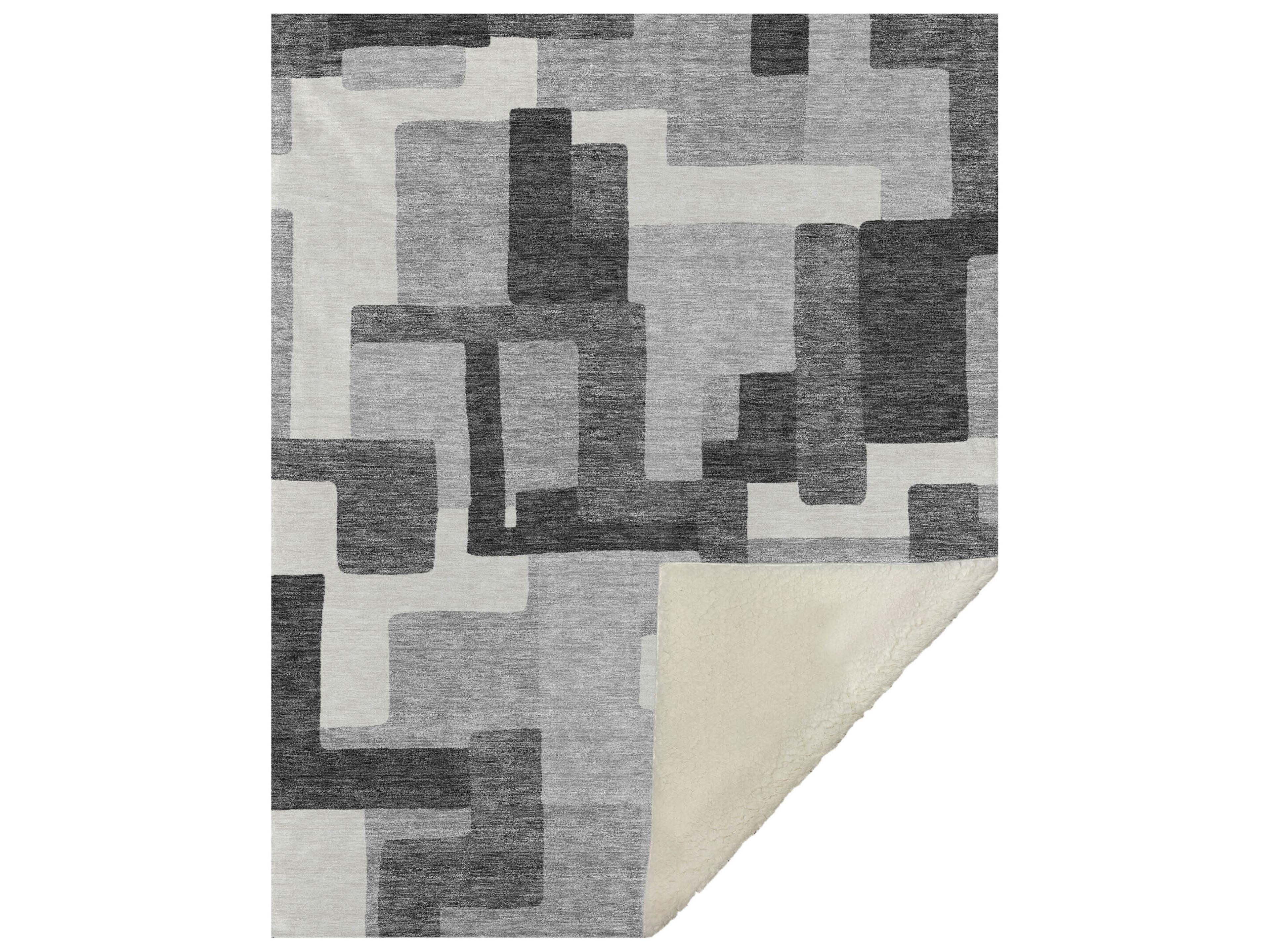 Dalyn Sherpa Gray Polyester Throw