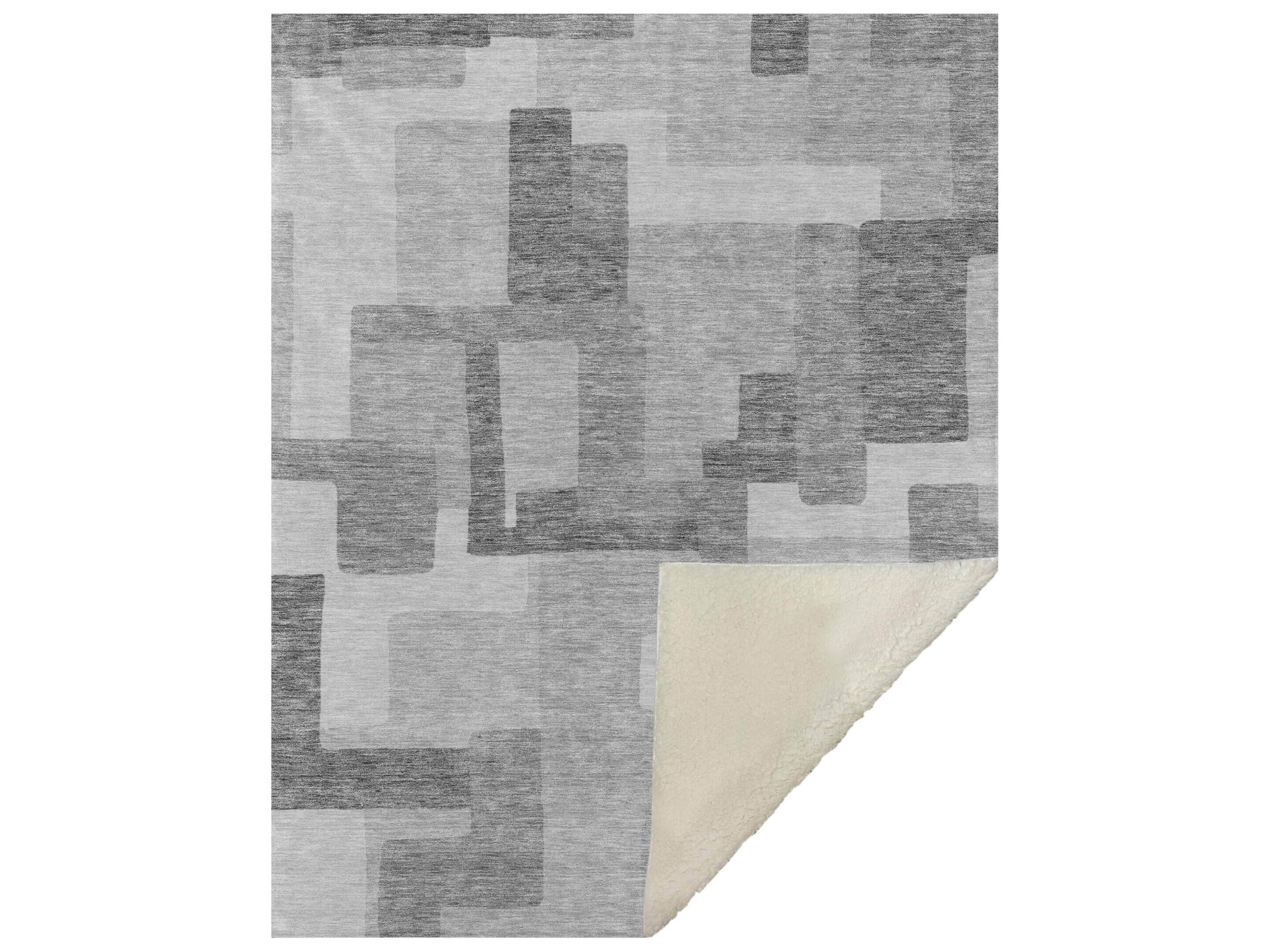 Dalyn Sherpa Gray Polyester Throw