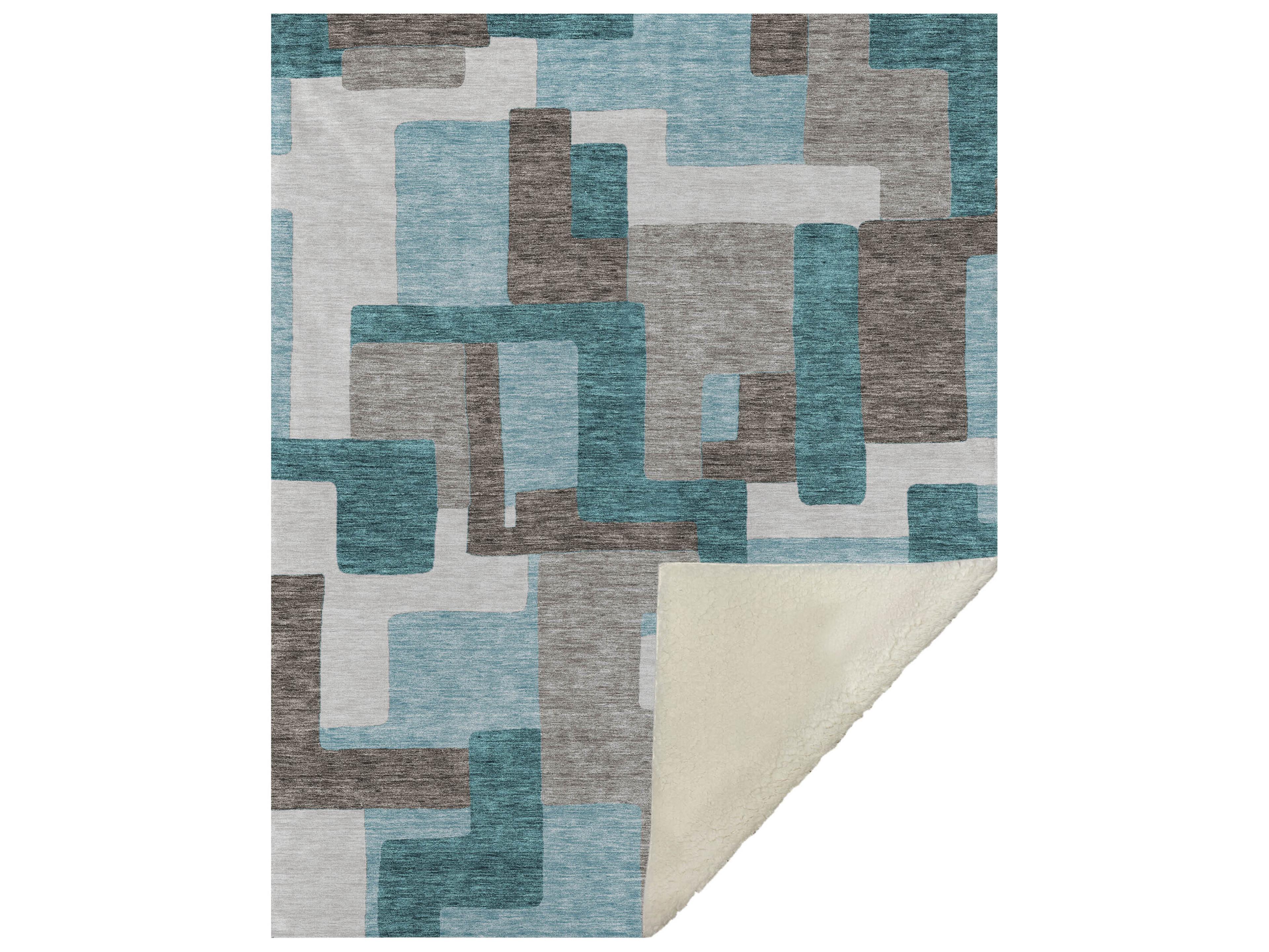 Dalyn Sherpa Teal Polyester Throw