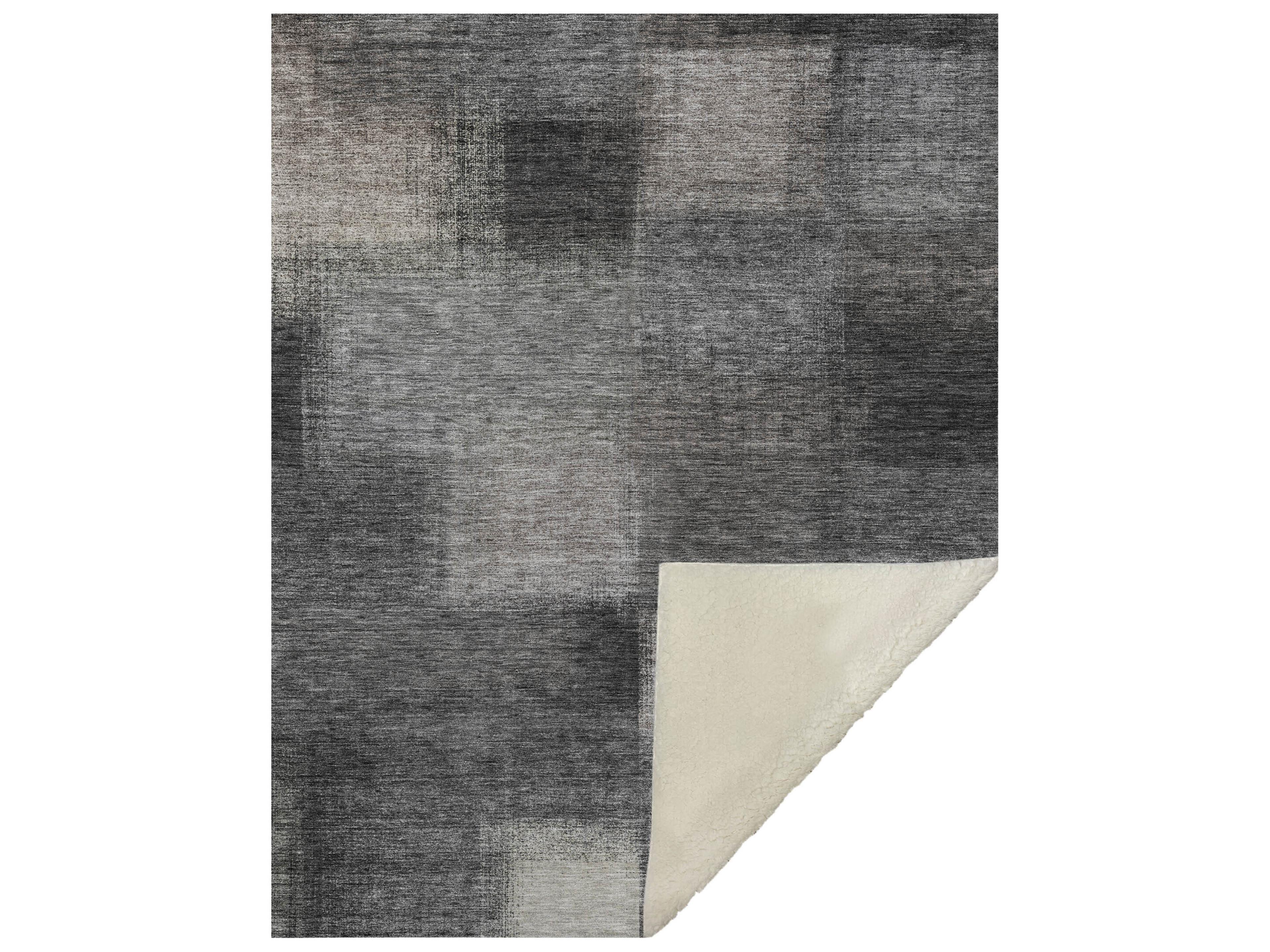 Sherpa Gray Polyester Throw