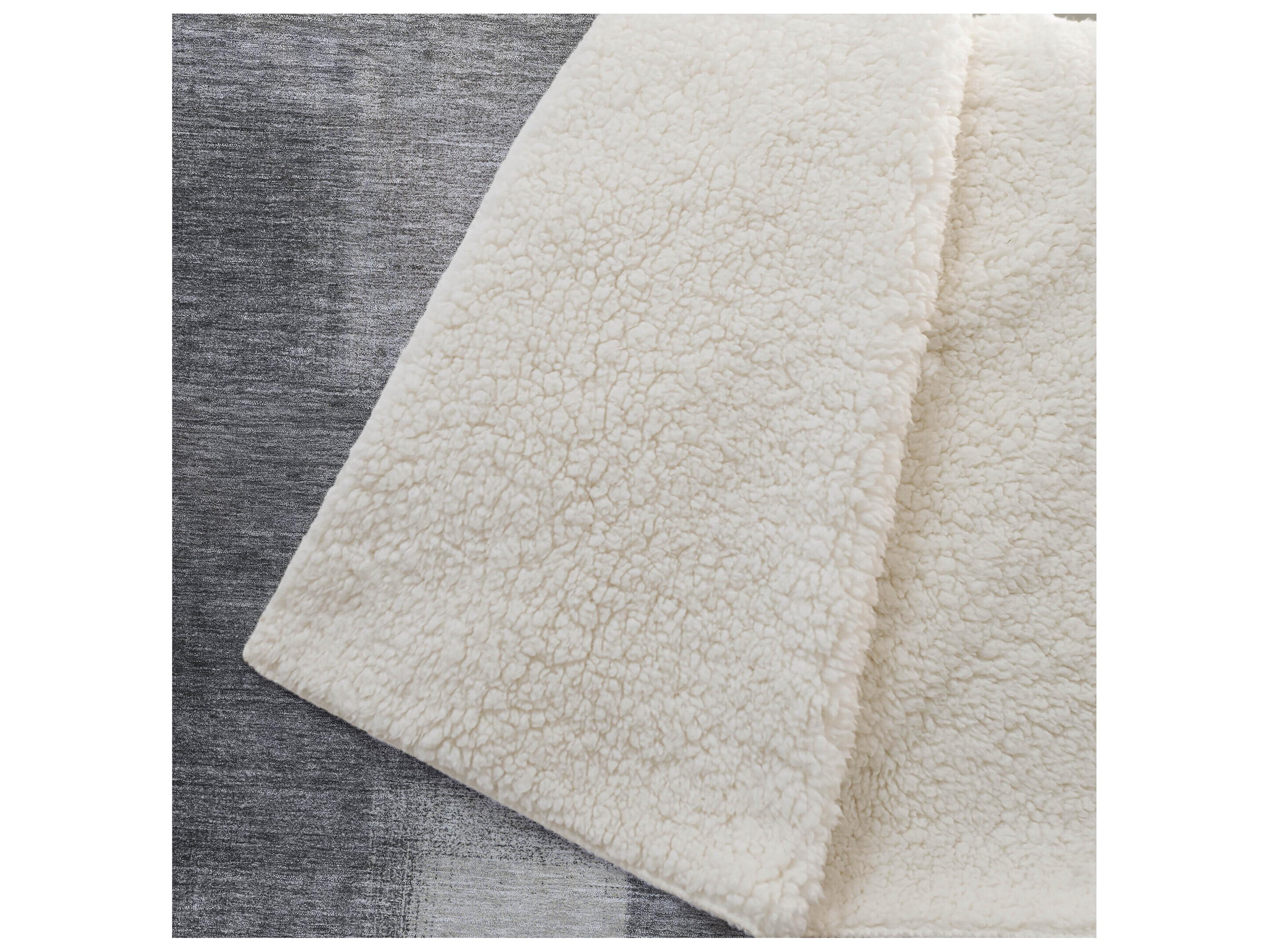 Dalyn Sherpa Gray Polyester Throw