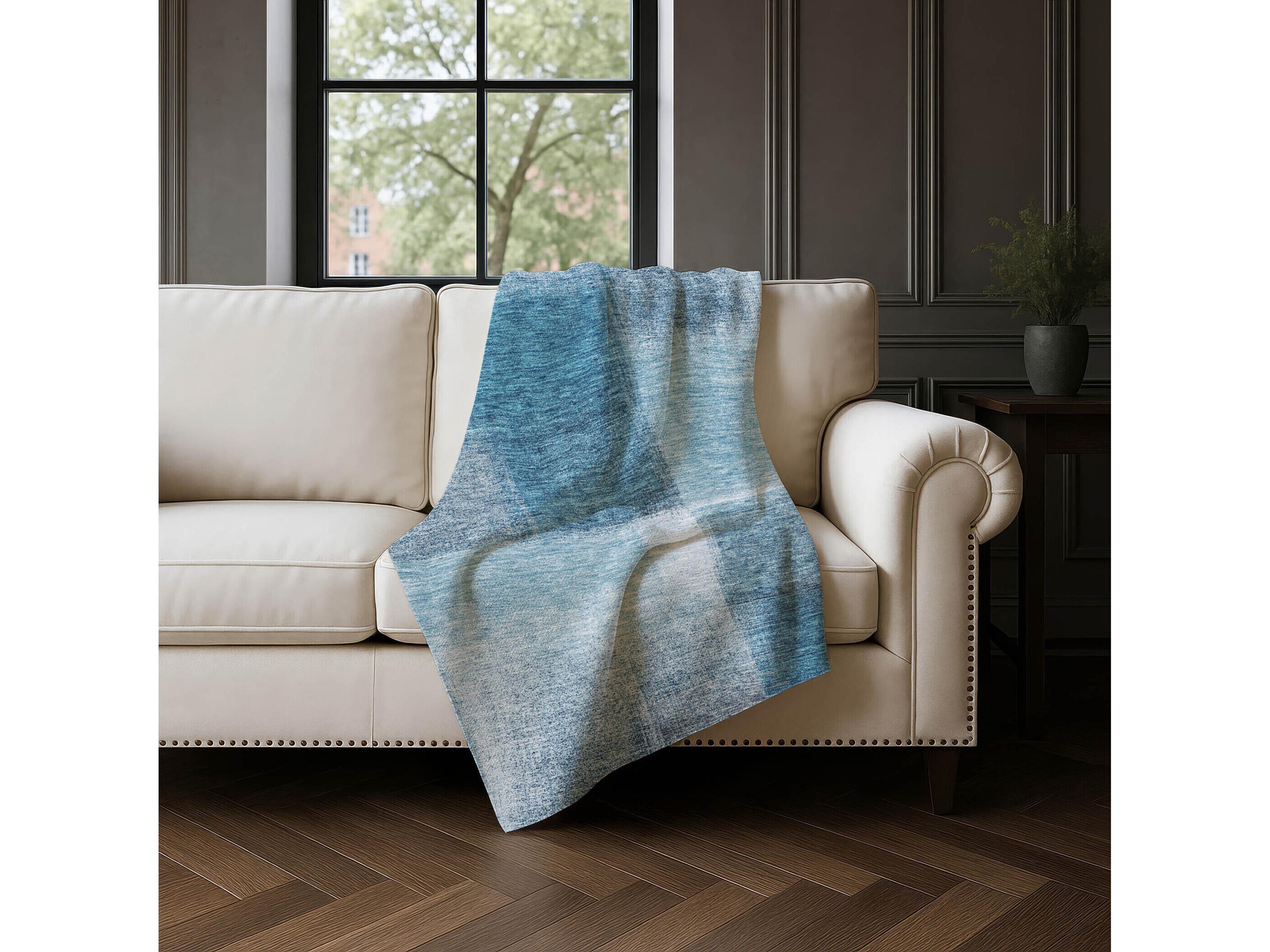 Dalyn Sherpa Blue Polyester Throw