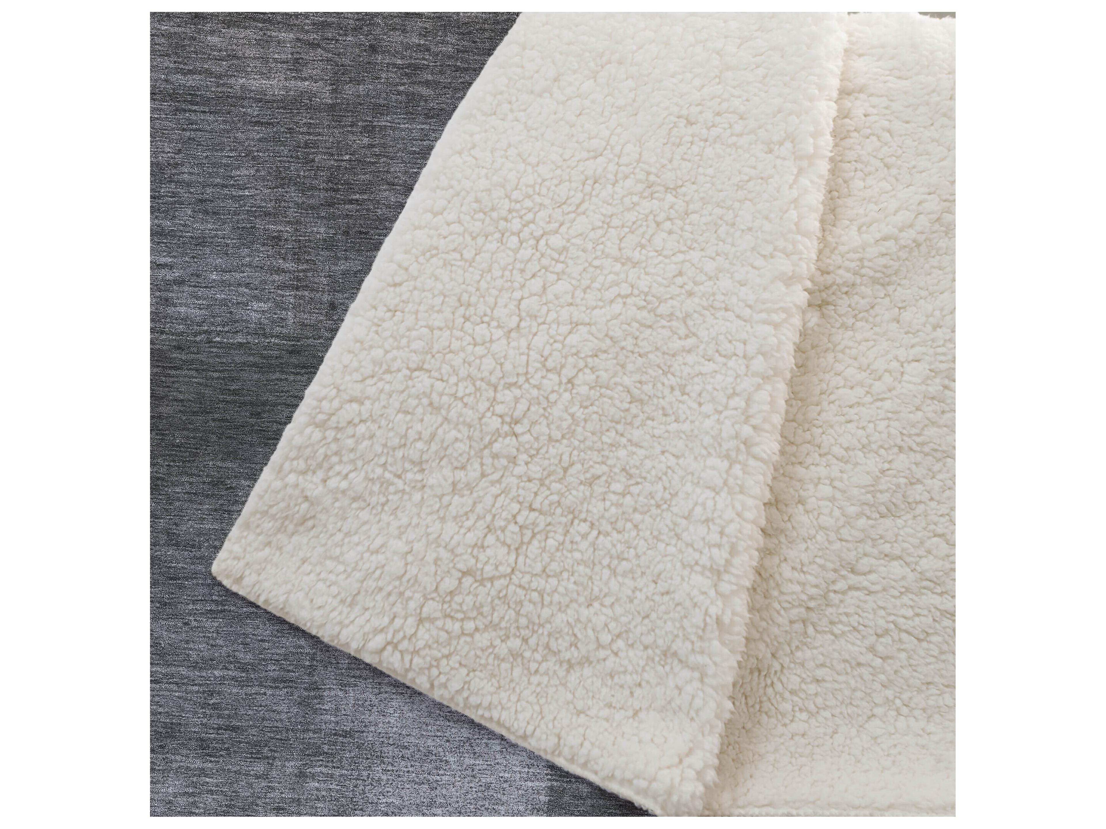 Dalyn Sherpa Gray Polyester Throw