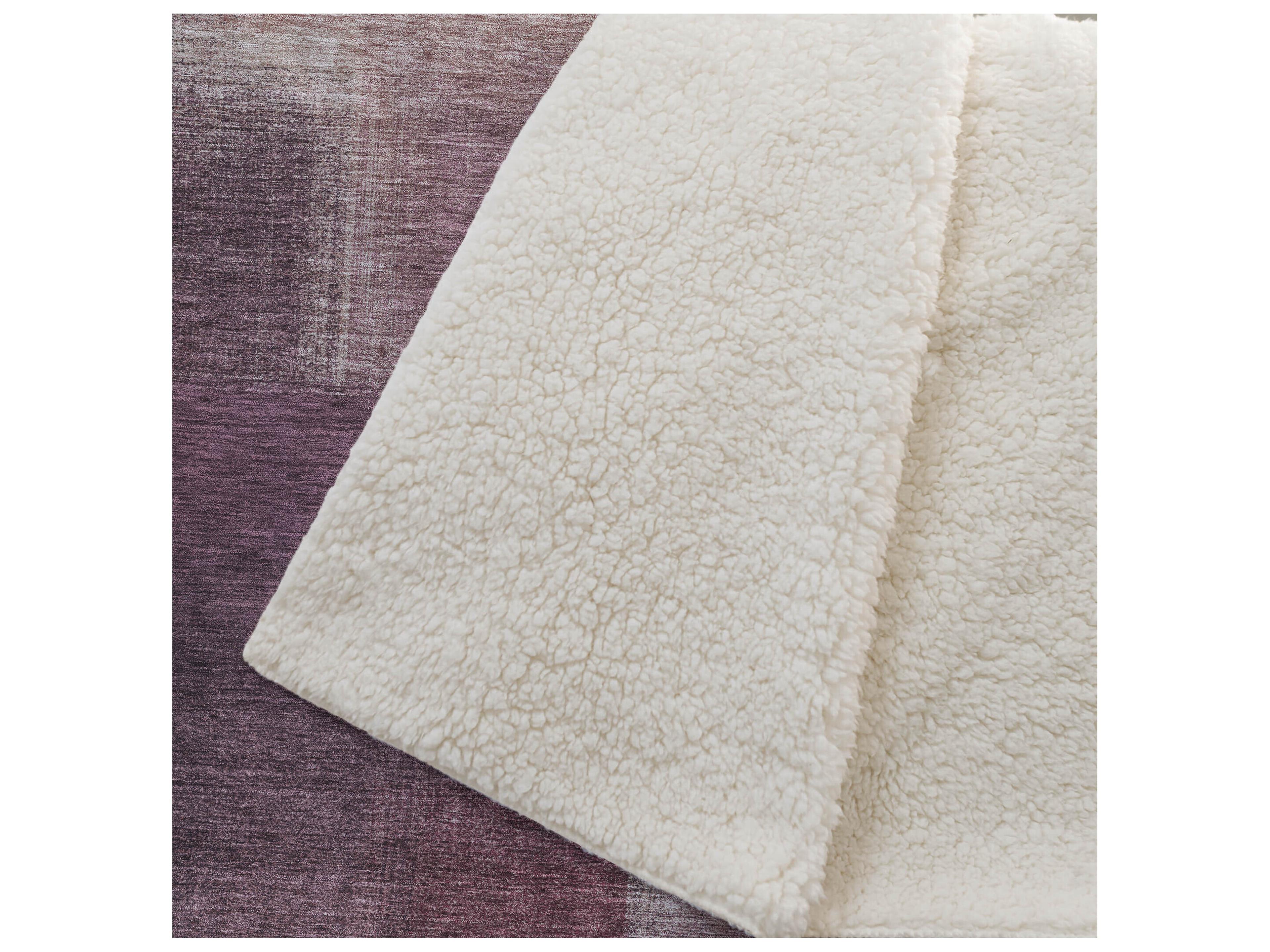 Dalyn Sherpa Purple Polyester Throw