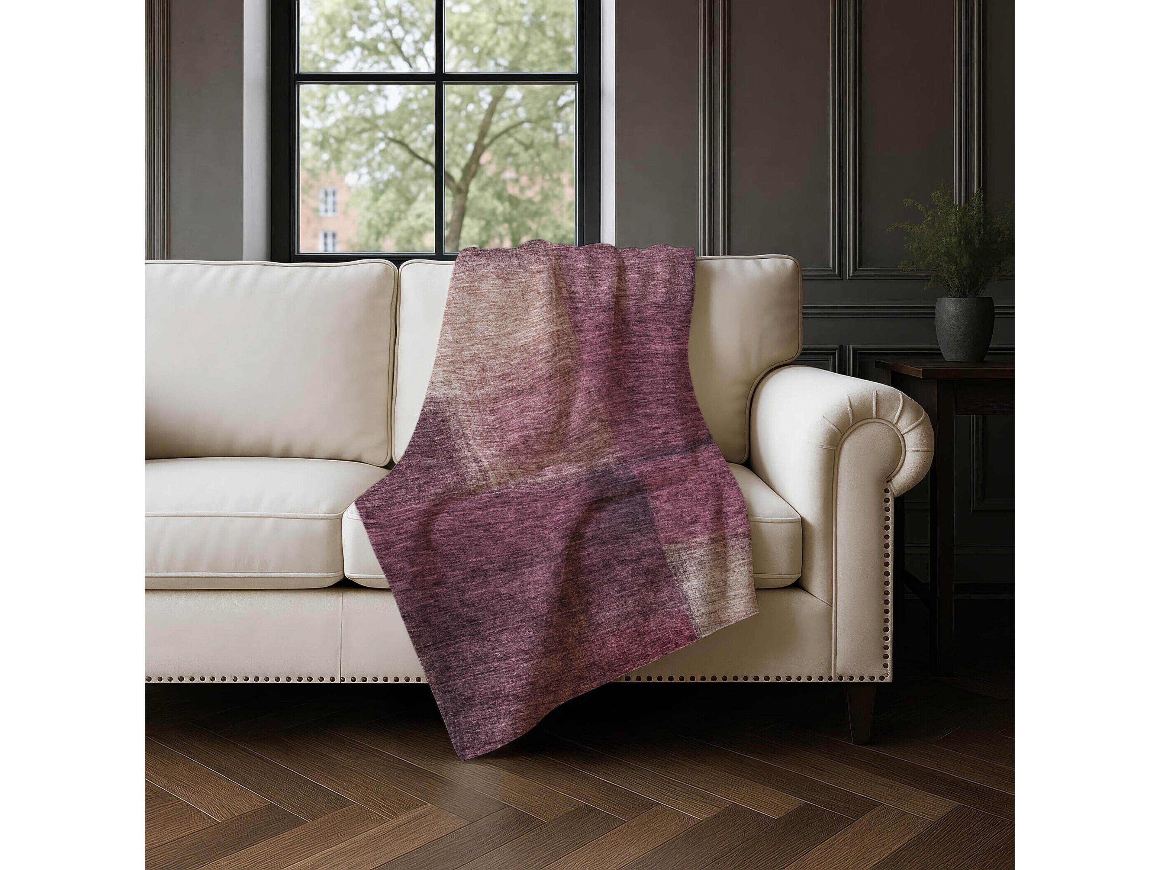 Dalyn Sherpa Purple Polyester Throw