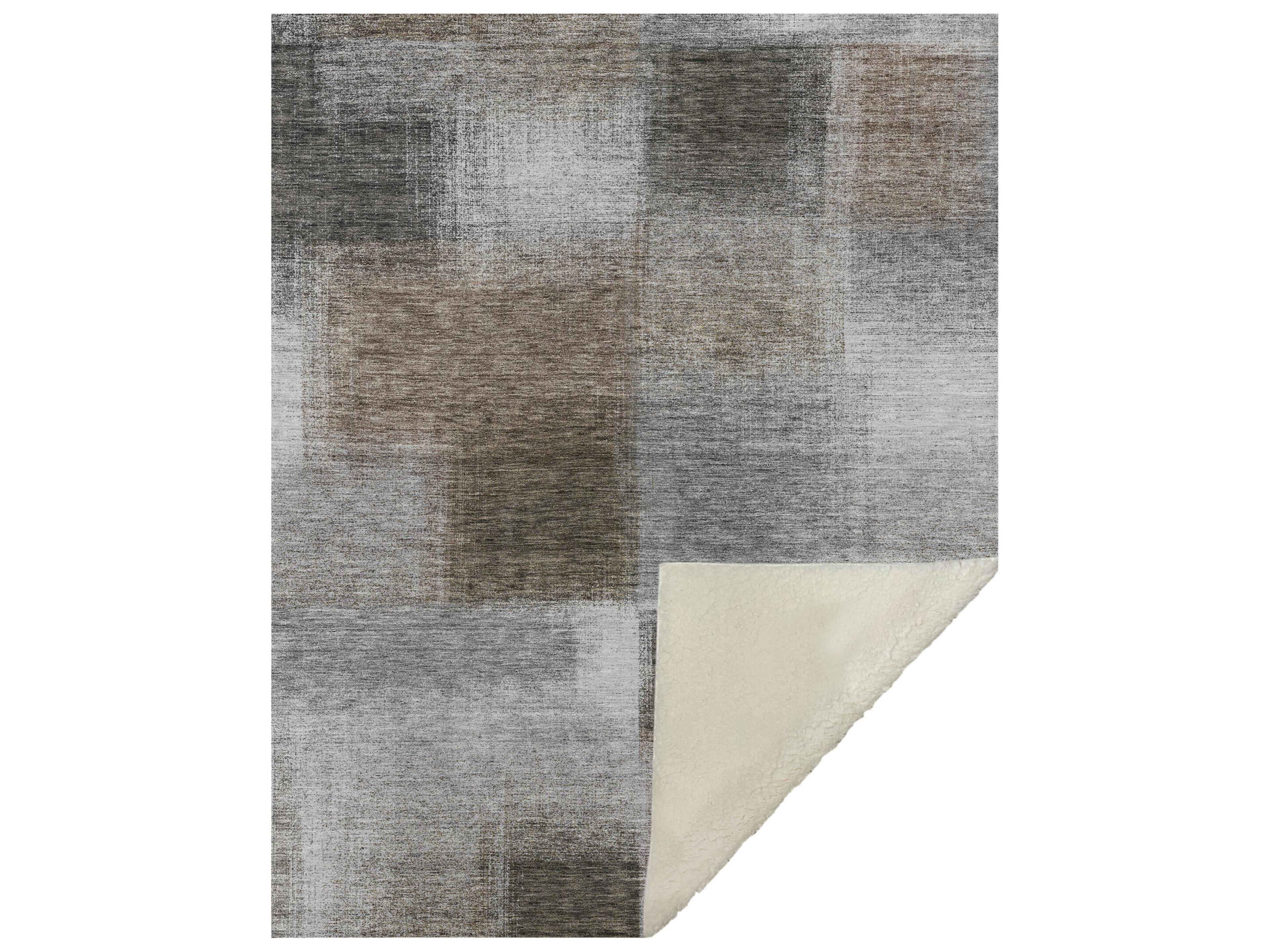 Dalyn Sherpa Gray Polyester Throw