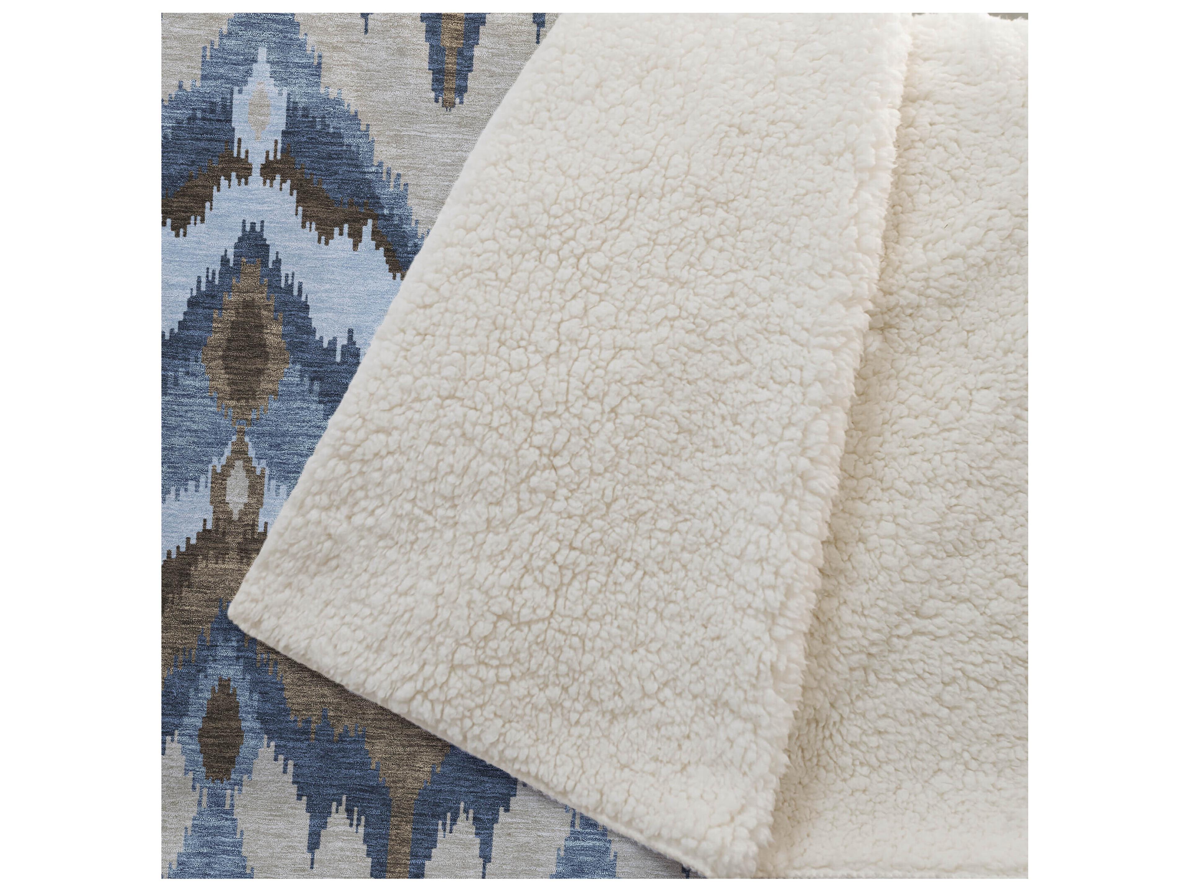Dalyn Sherpa Blue Polyester Throw