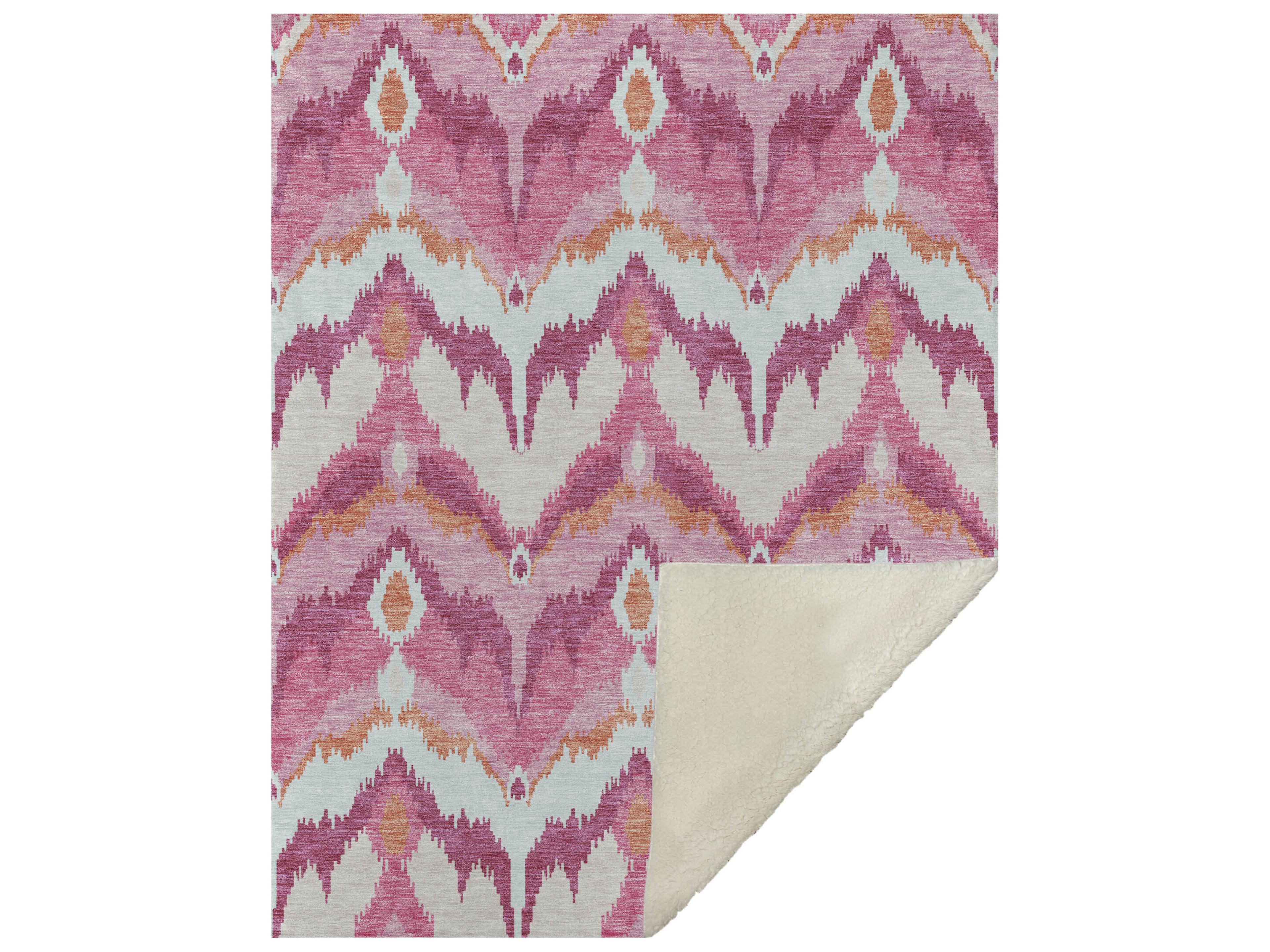 Dalyn Sherpa Pink Polyester Throw