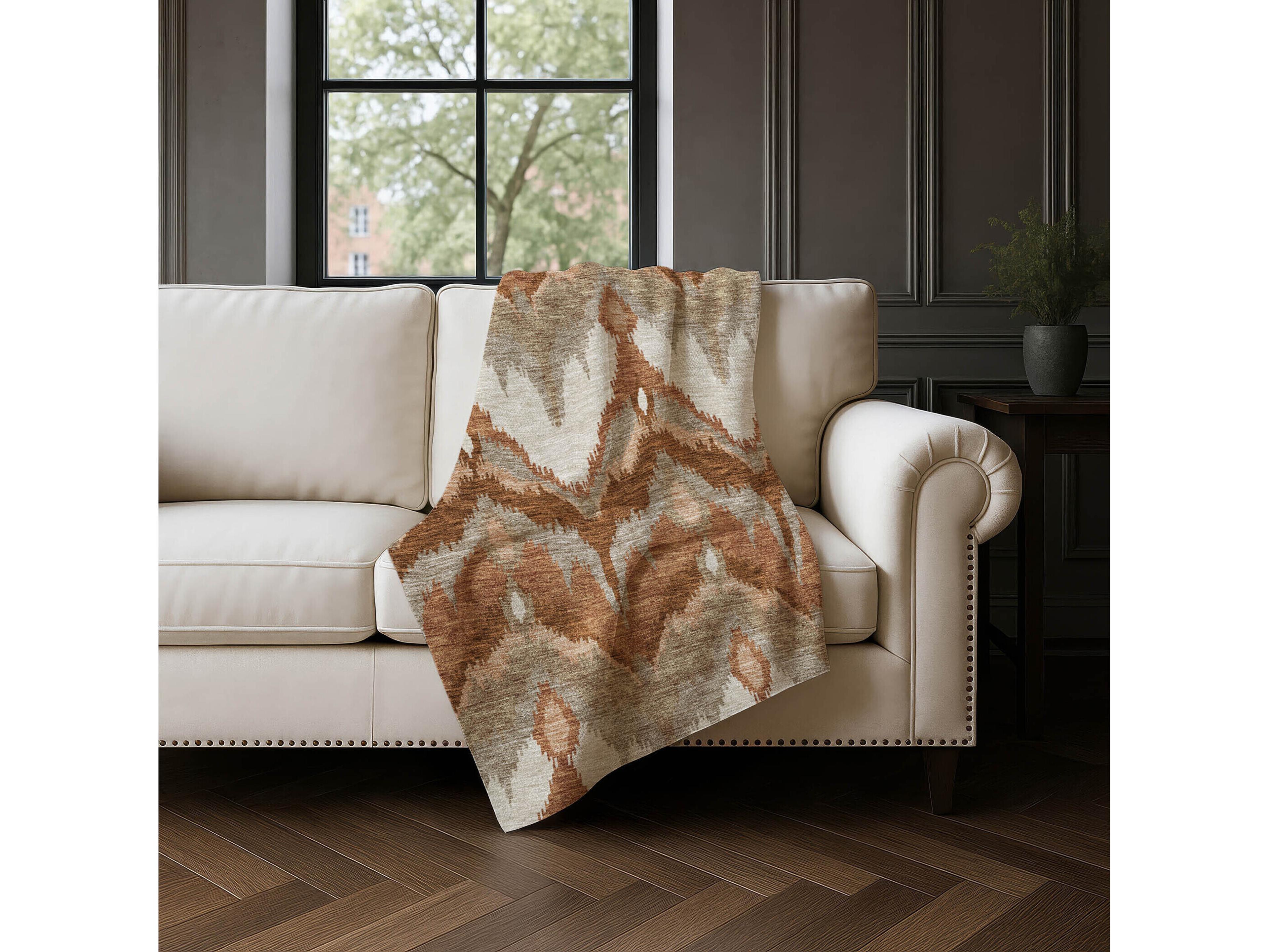 Dalyn Sherpa Orange Polyester Throw