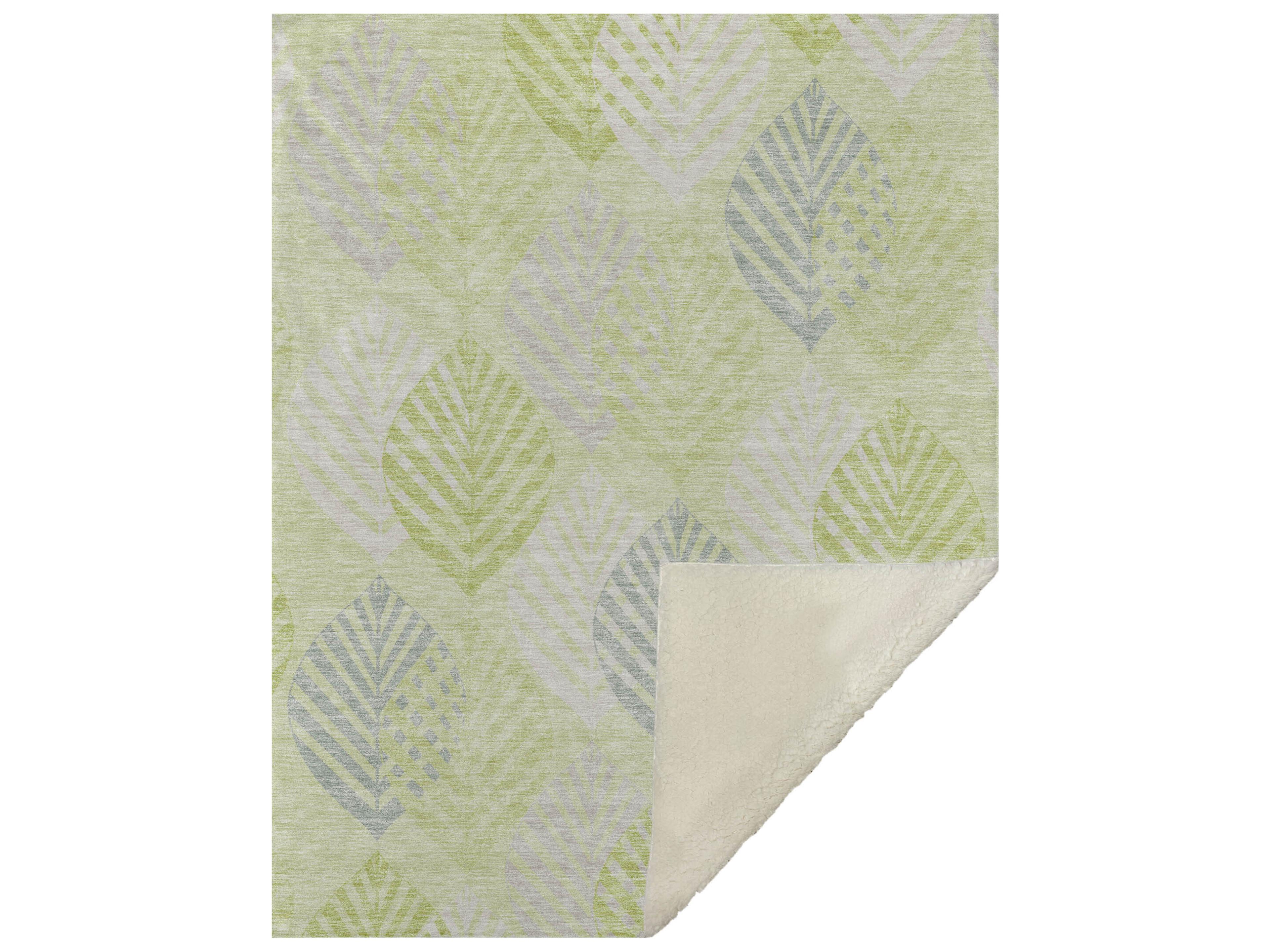 Sherpa Green Polyester Throw