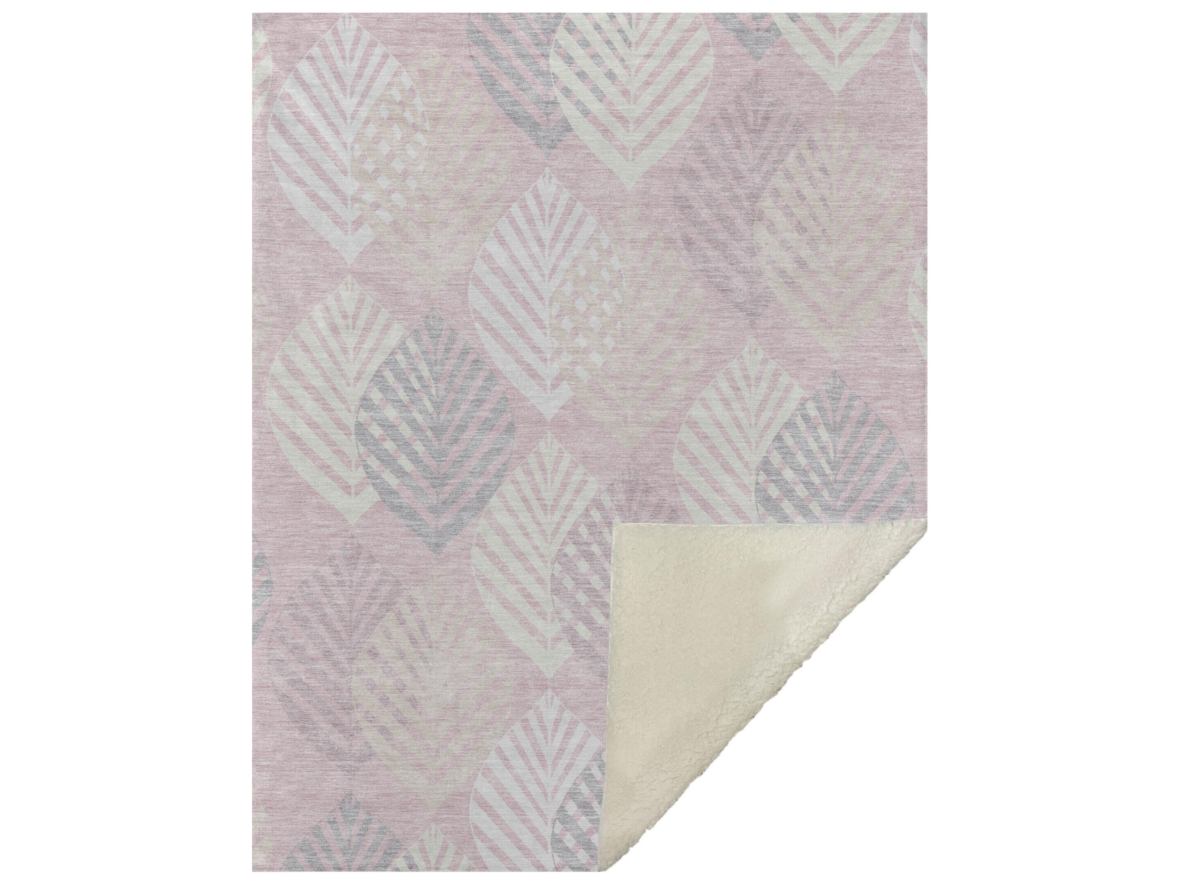 Dalyn Sherpa Pink Polyester Throw