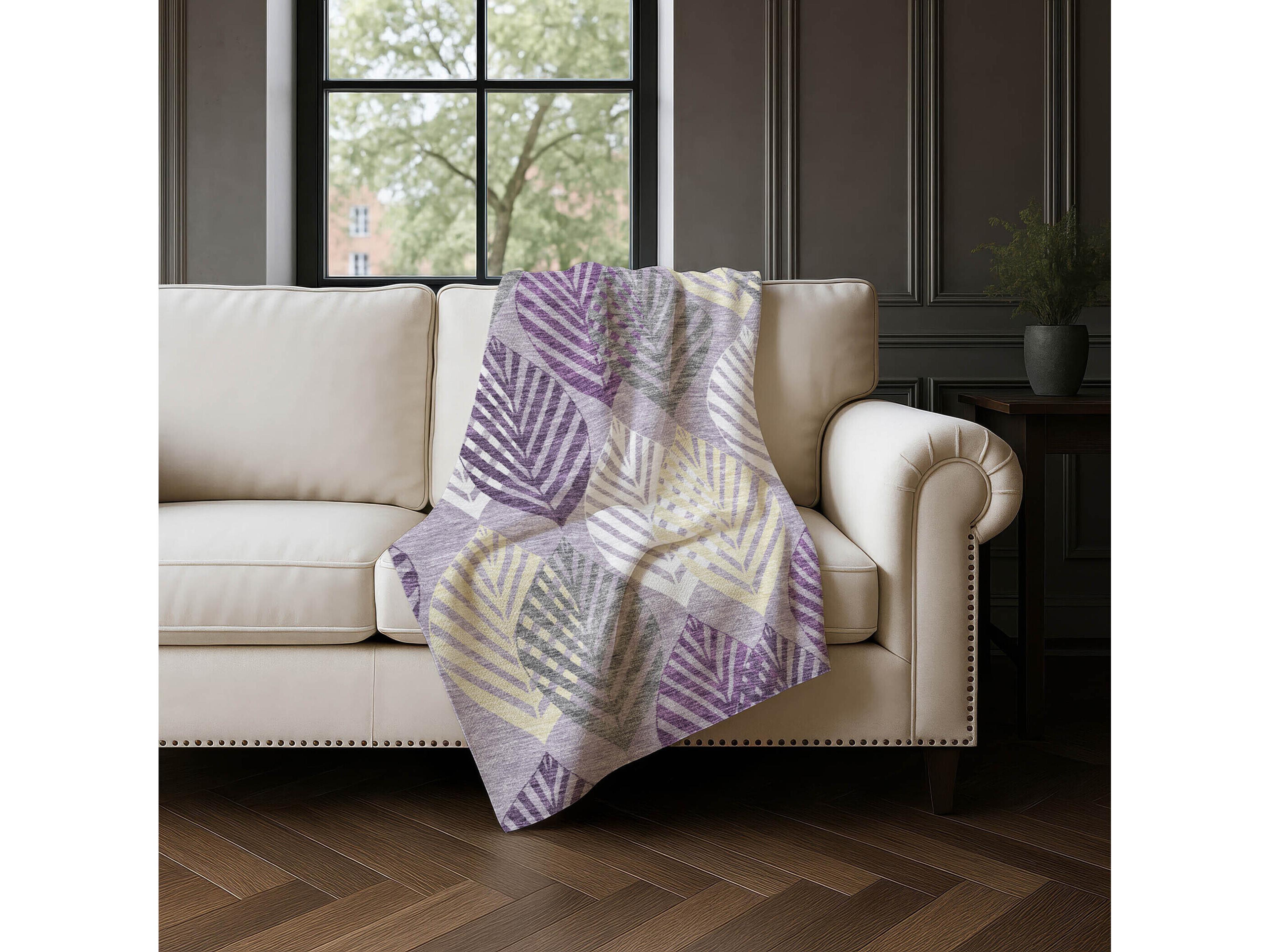 Dalyn Sherpa Purple Polyester Throw