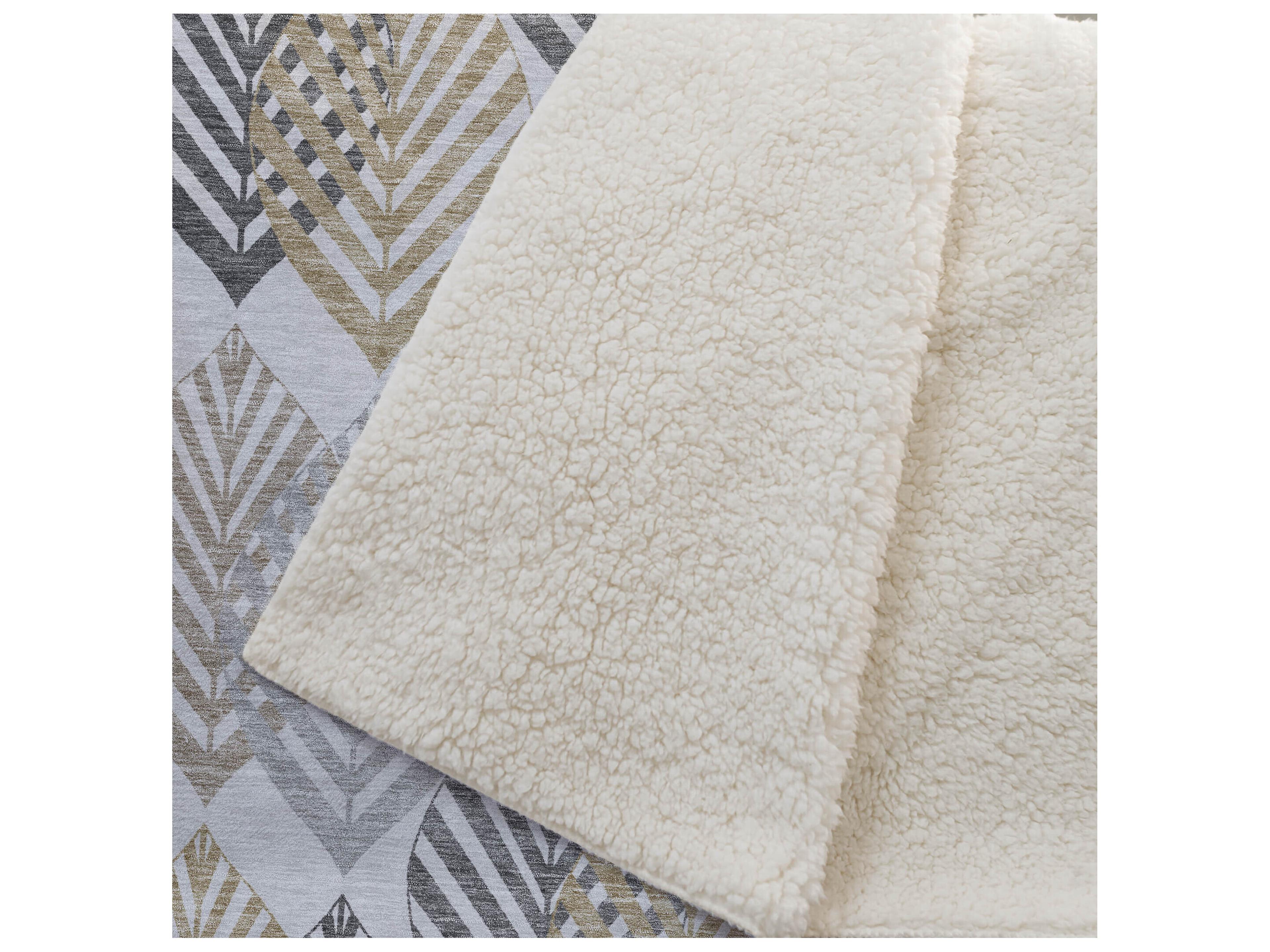 Dalyn Sherpa Gray Polyester Throw