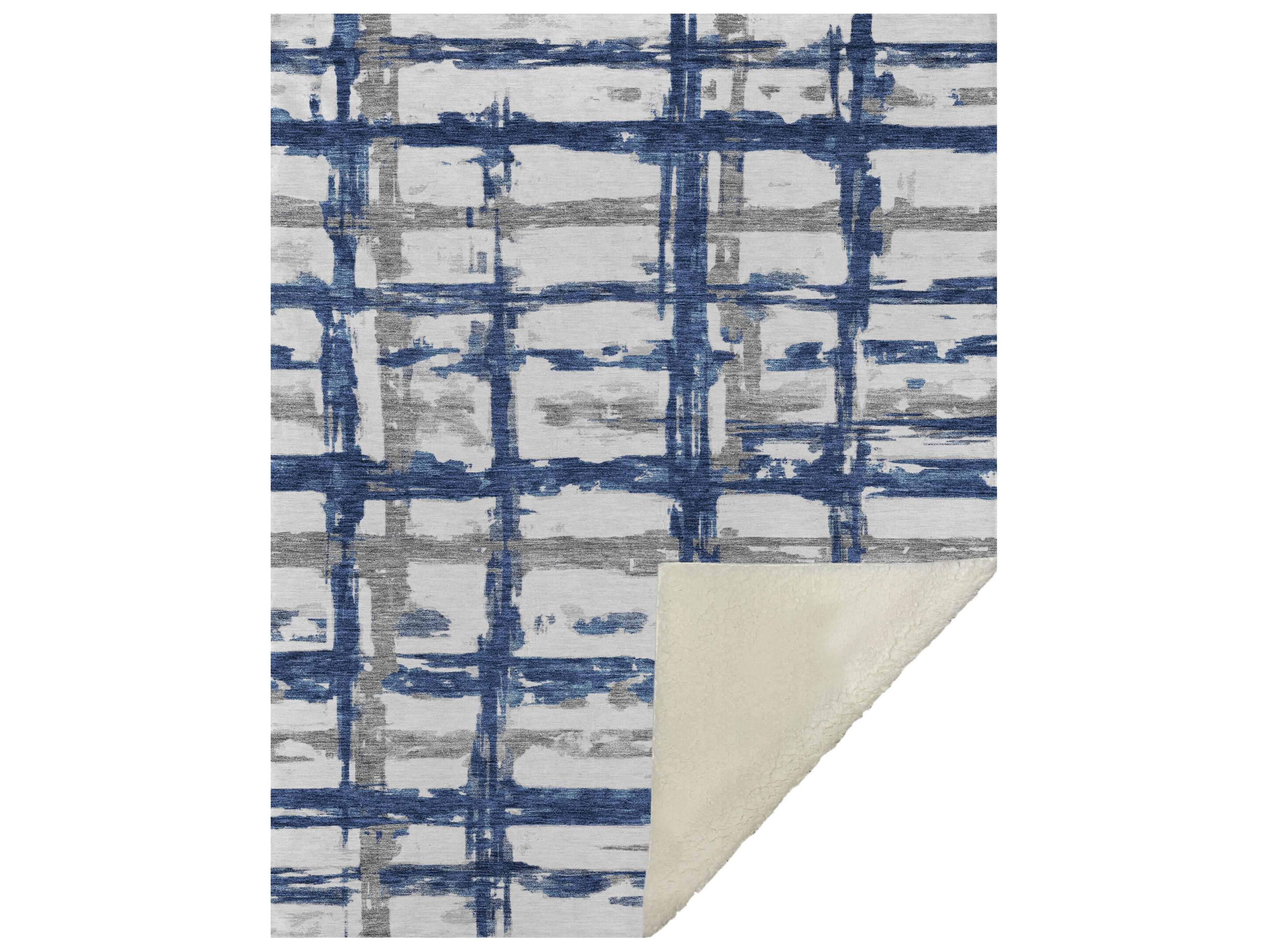 Dalyn Sherpa Blue Polyester Throw