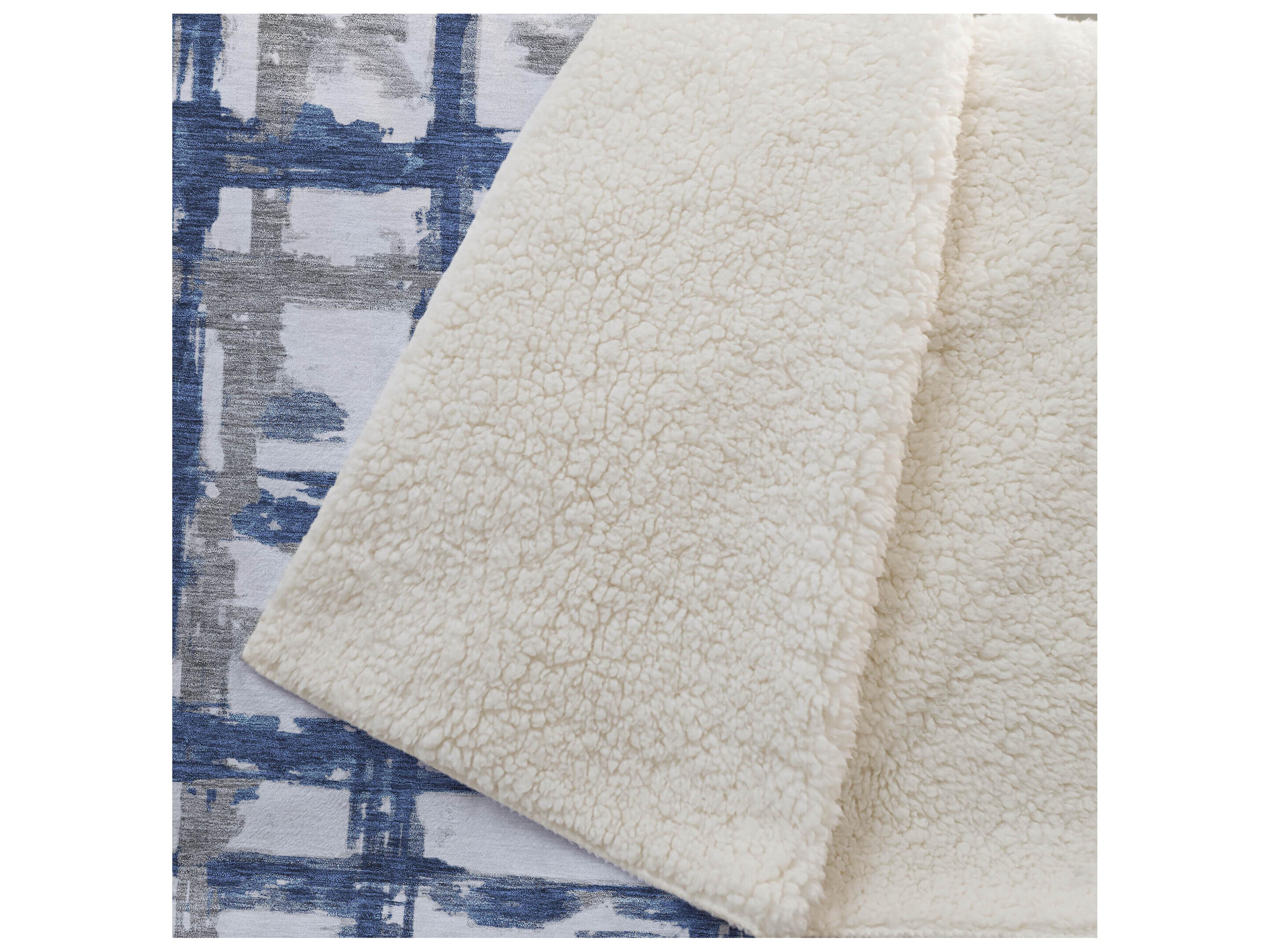 Dalyn Sherpa Blue Polyester Throw